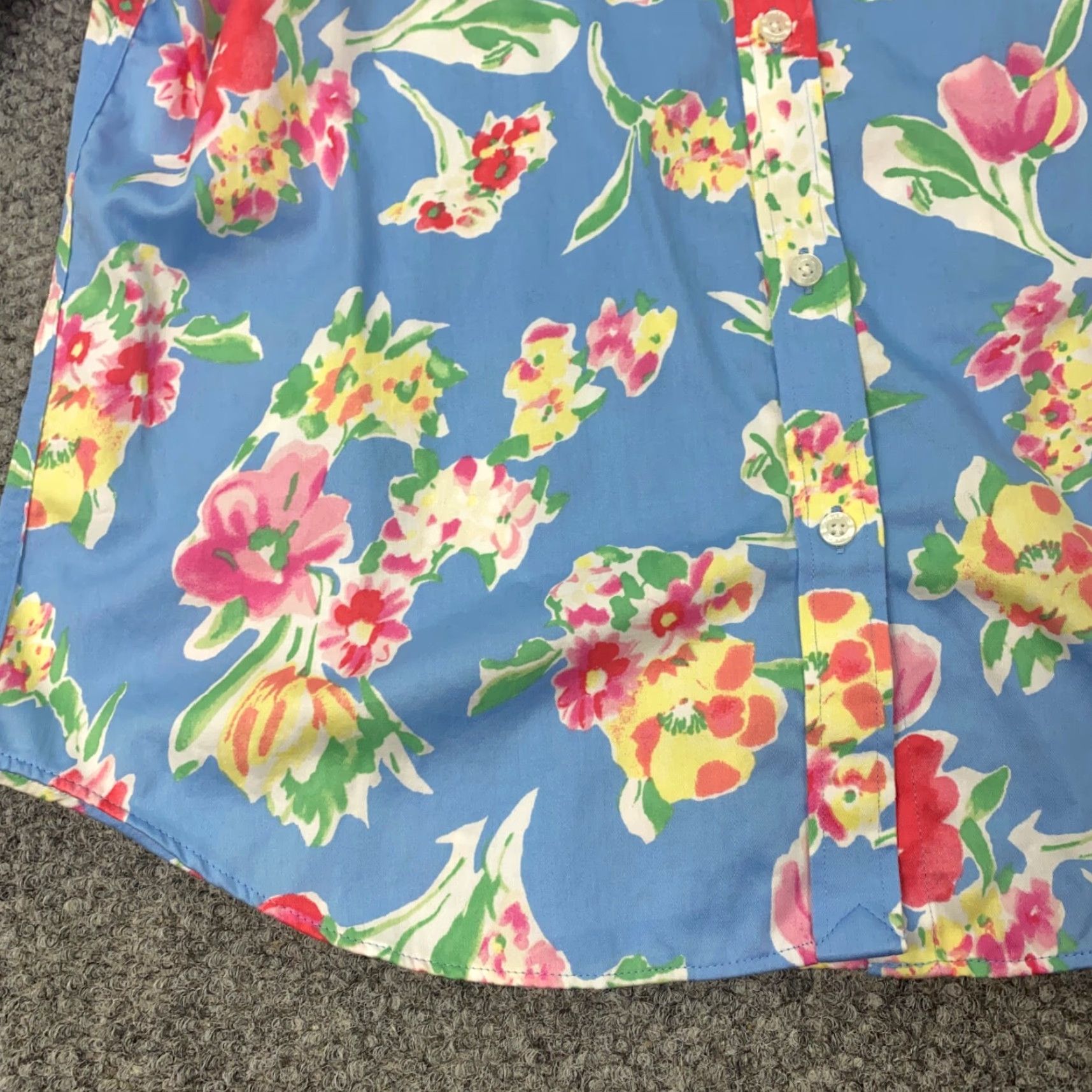 Chaps Chaps Shirt Womens Petite Medium Blue Floral 3/4 Sleeve Button Up Size M / US 6-8 / IT 42-44 - 7 Thumbnail