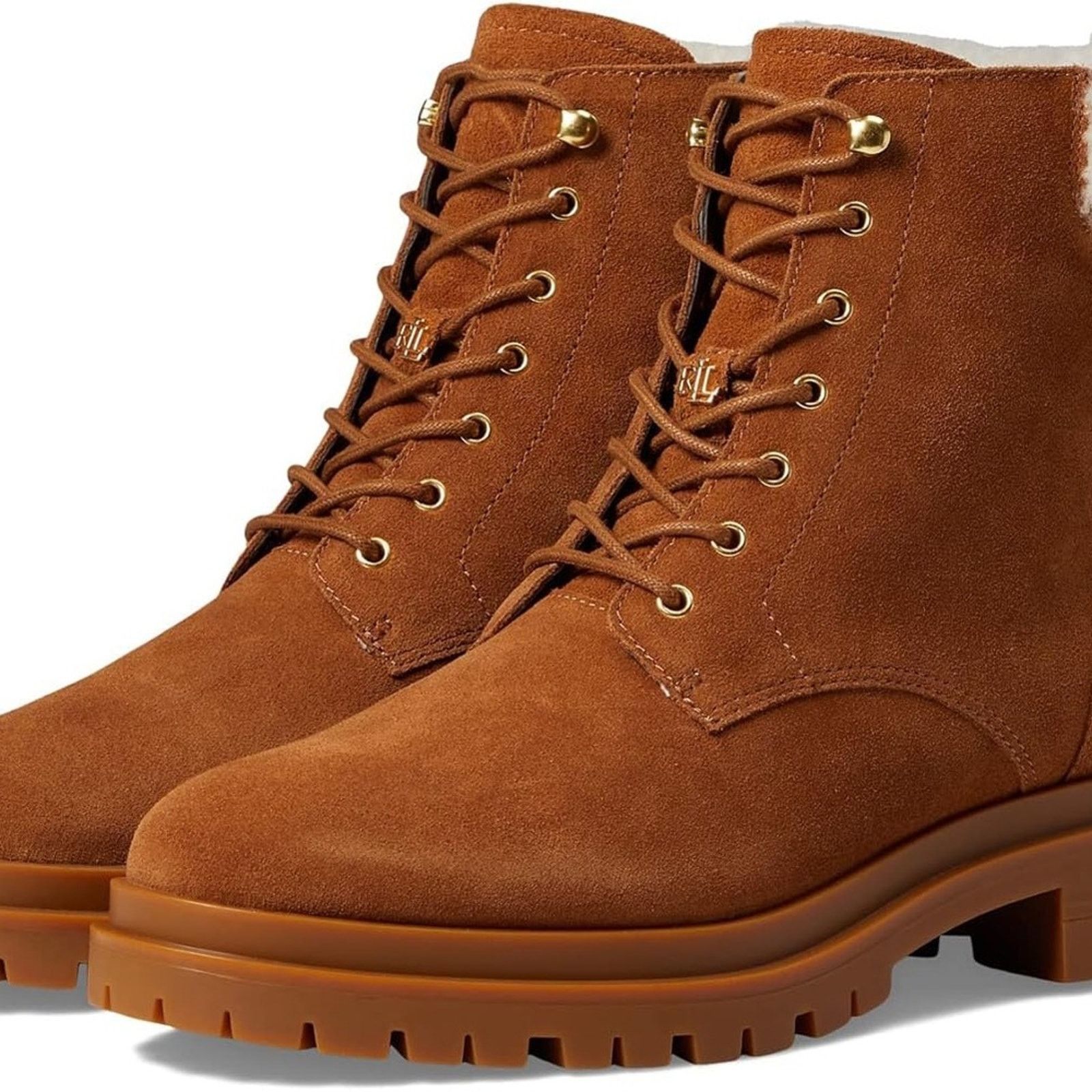 Ralph Lauren Ralph Lauren Tan Lace Up Boots with Suede Texture Size US 7 / IT 37 - 2 Thumbnail