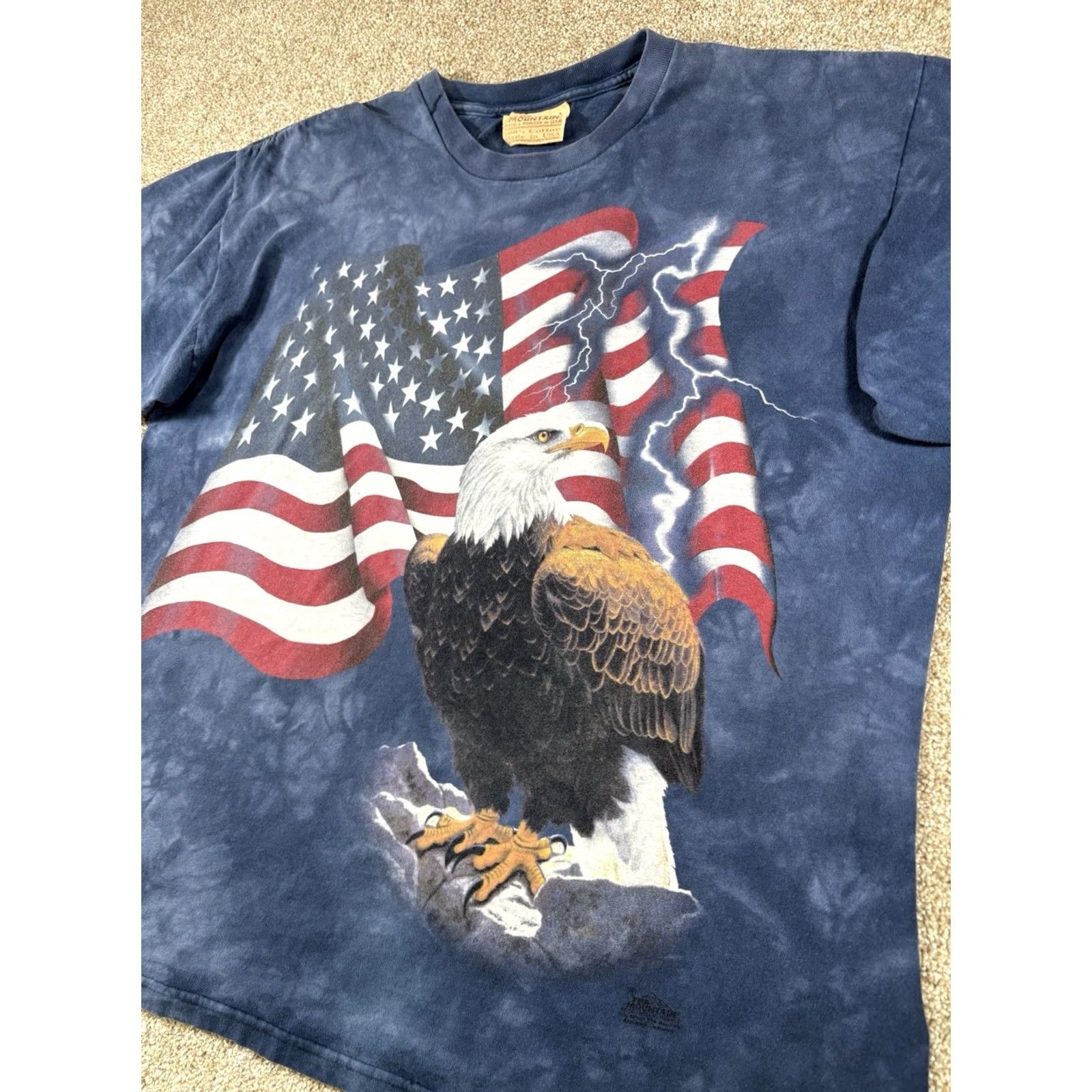 The Mountain VINTAGE The Mountain Shirt L Tie Dye Eagle American Flag Nature USA Made In T Size US L / EU 52-54 / 3 - 3 Thumbnail