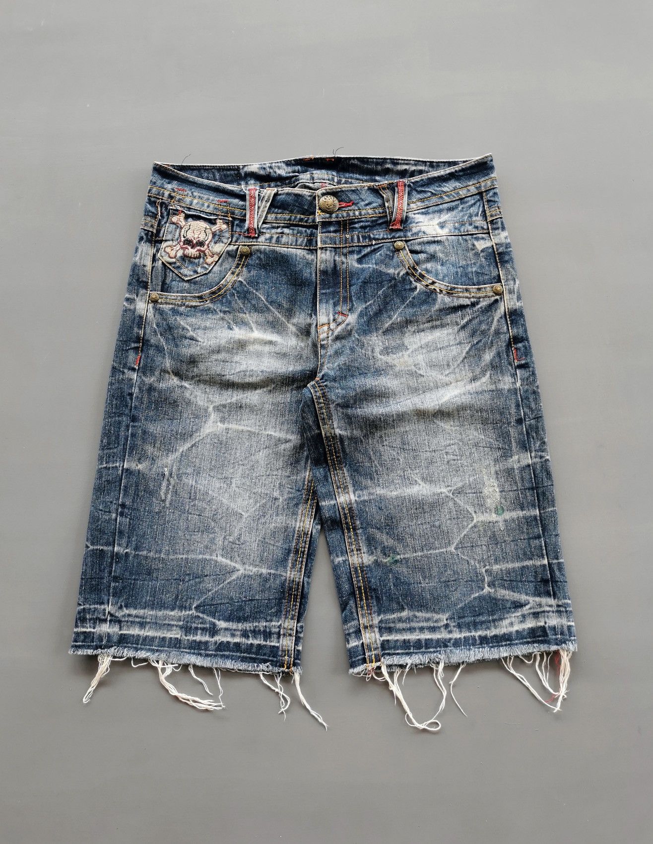 Japanese Brand Skull The World Freedom Whiskers Fades Short Jeans Size US 34 / EU 50 - 5 Thumbnail