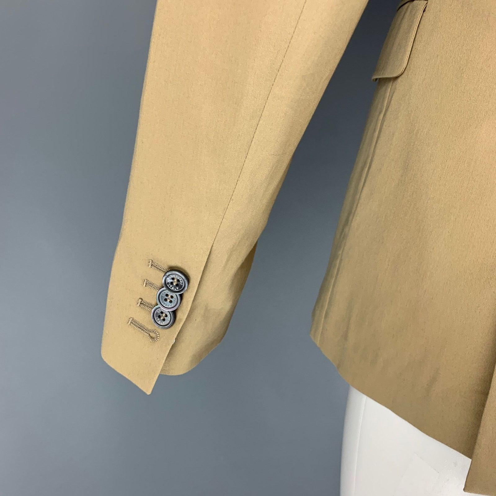 Dsquared2 DSQUARED2 Size 38 Khaki Cotton Notch Lapel Sport Coat Size 38R - 4 Thumbnail