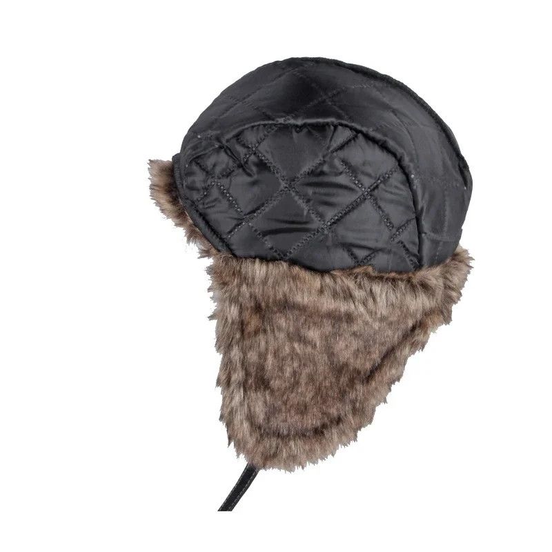 Other Russian Style Black Faux Leather Fur Winter Hat Size ONE SIZE - 3 Thumbnail