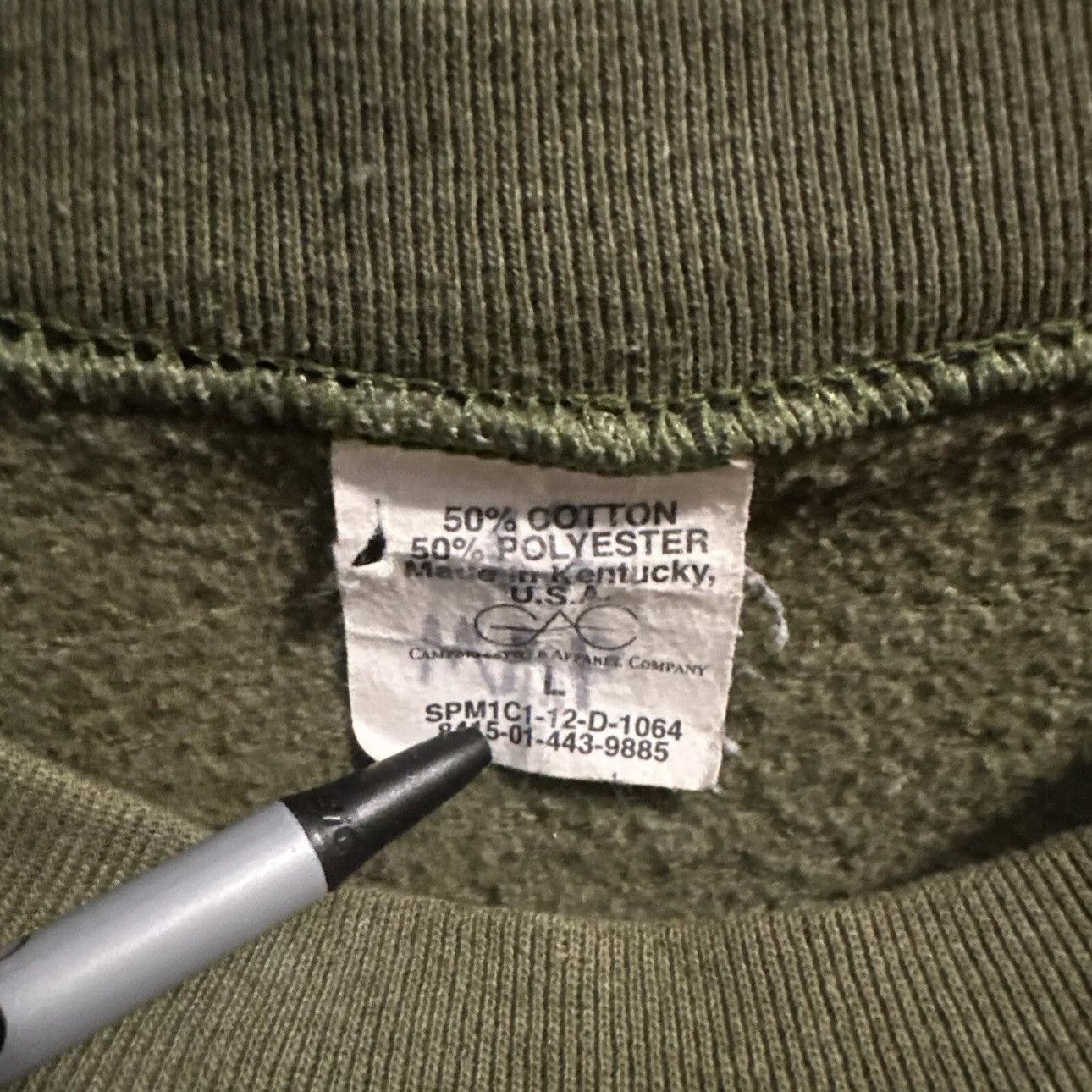 Vintage Vintage USMC Sweatshirt Green Marines Crew Neck Military USA Size US L / EU 52-54 / 3 - 6 Thumbnail