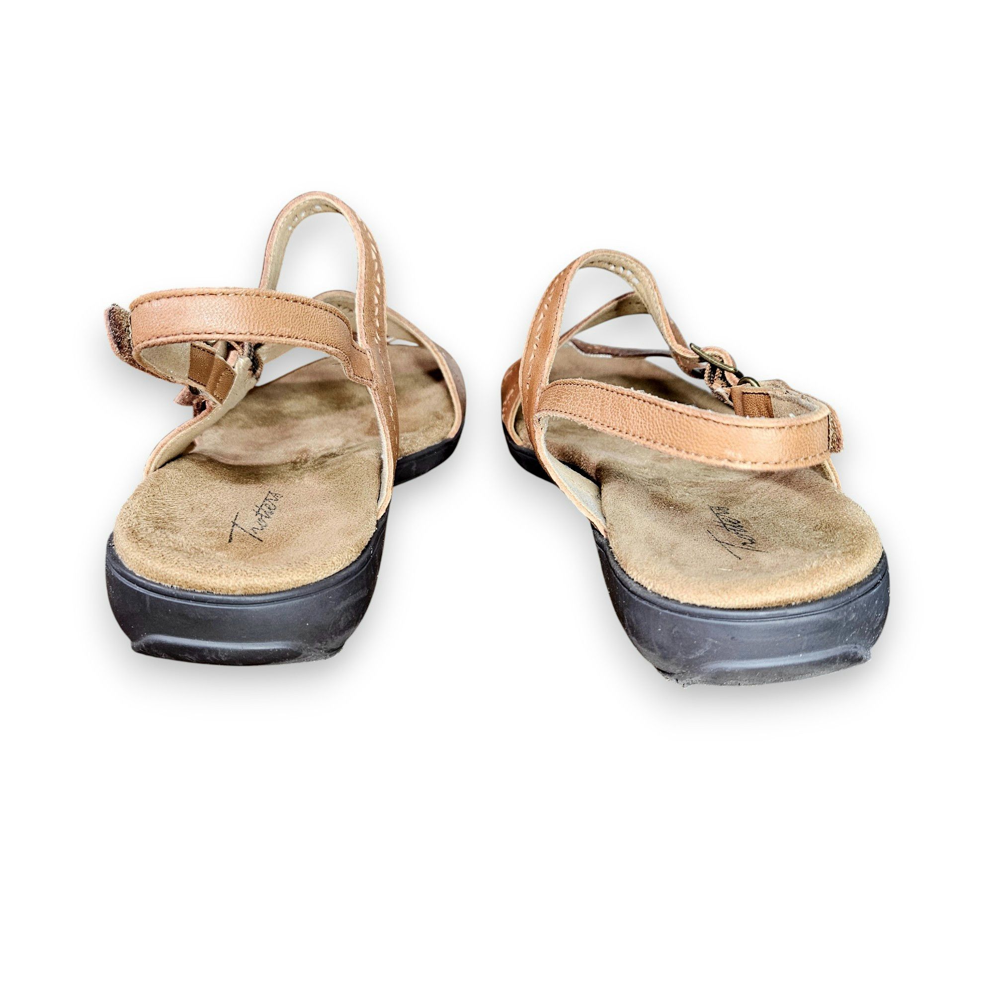 Trotters 11W Sandals Razzi Tan Laser-Cut Leather Cushion