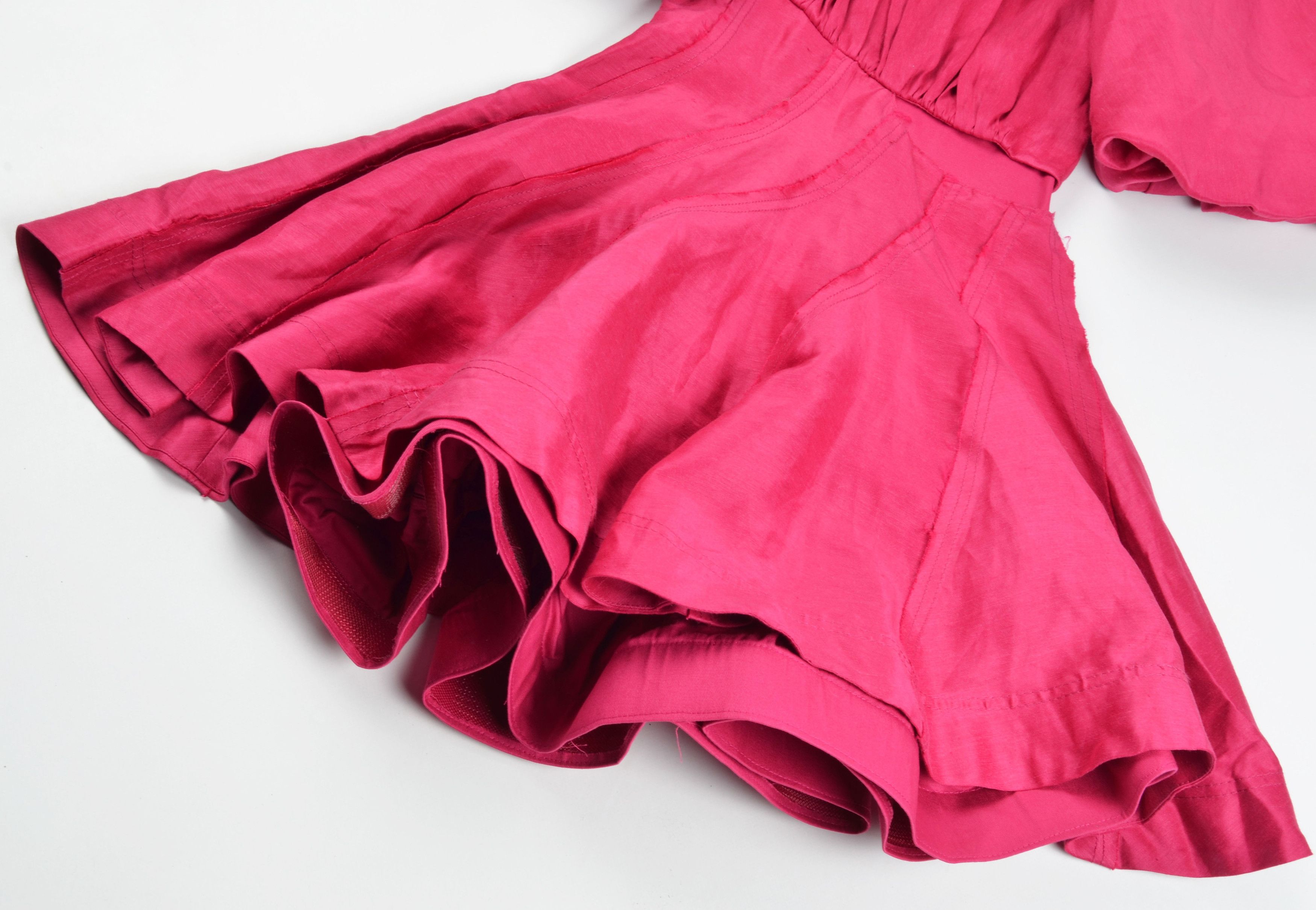 Aje Aje Coquette Linen Blend Puff Sleeve Cocktail Party Dress Size XS / US 0-2 / IT 36-38 - 6 Thumbnail