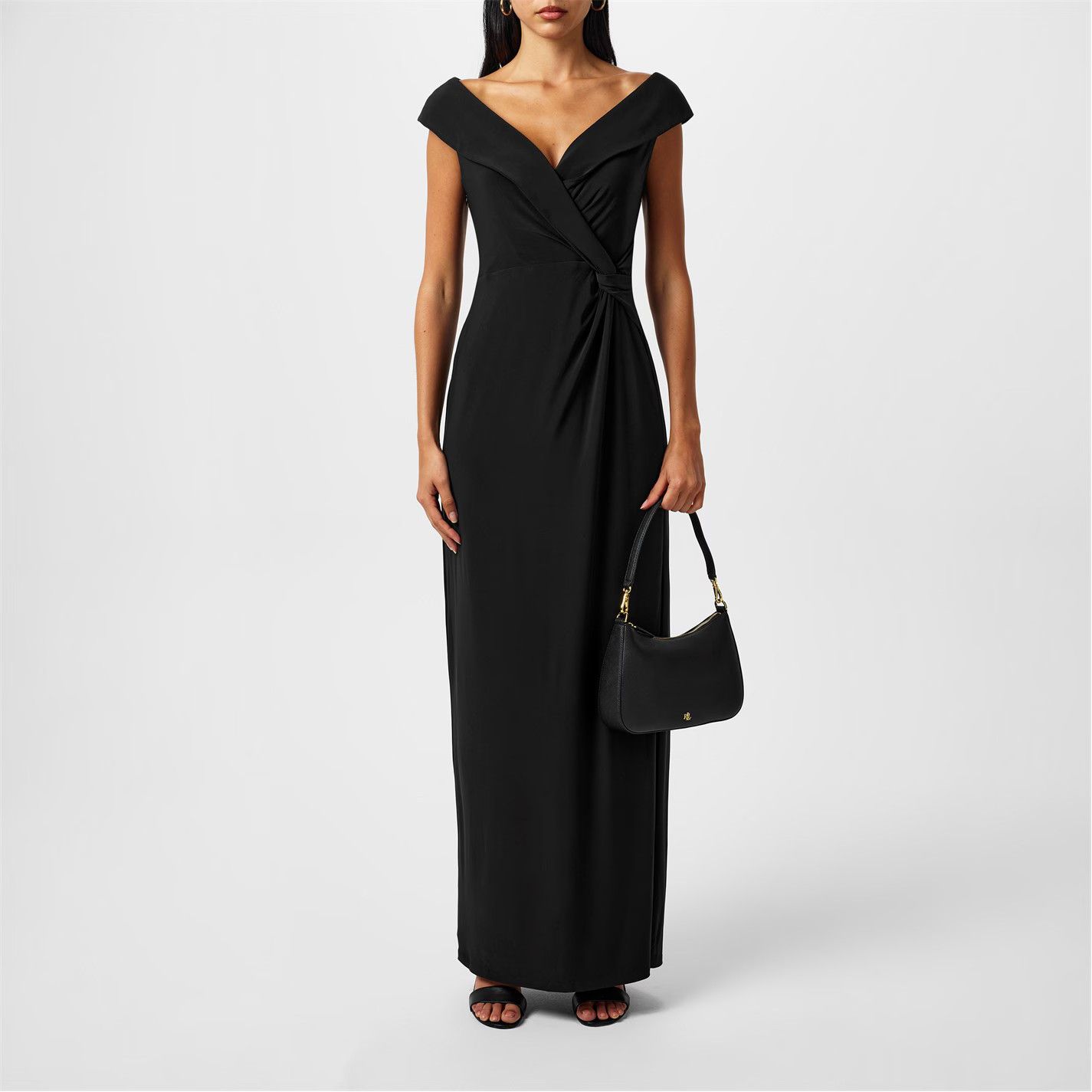 Lauren Ralph Lauren o1g2r1mq0825 Leonidas Twist Gown in Black Size XS / US 0-2 / IT 36-38 - 6 Thumbnail