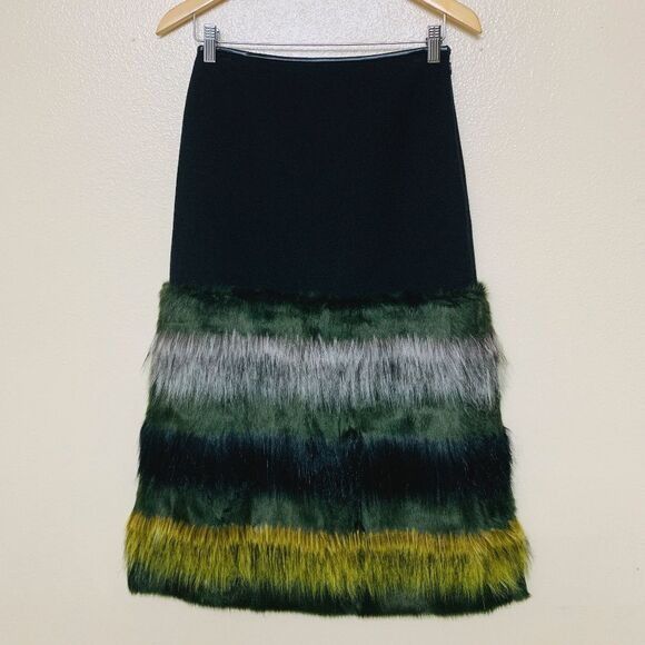Clover Canyon Clover Canyon Women's Midi Skirt Faux Fur A Line Multicolor Size 28" / US 6 / IT 42 - 3 Thumbnail