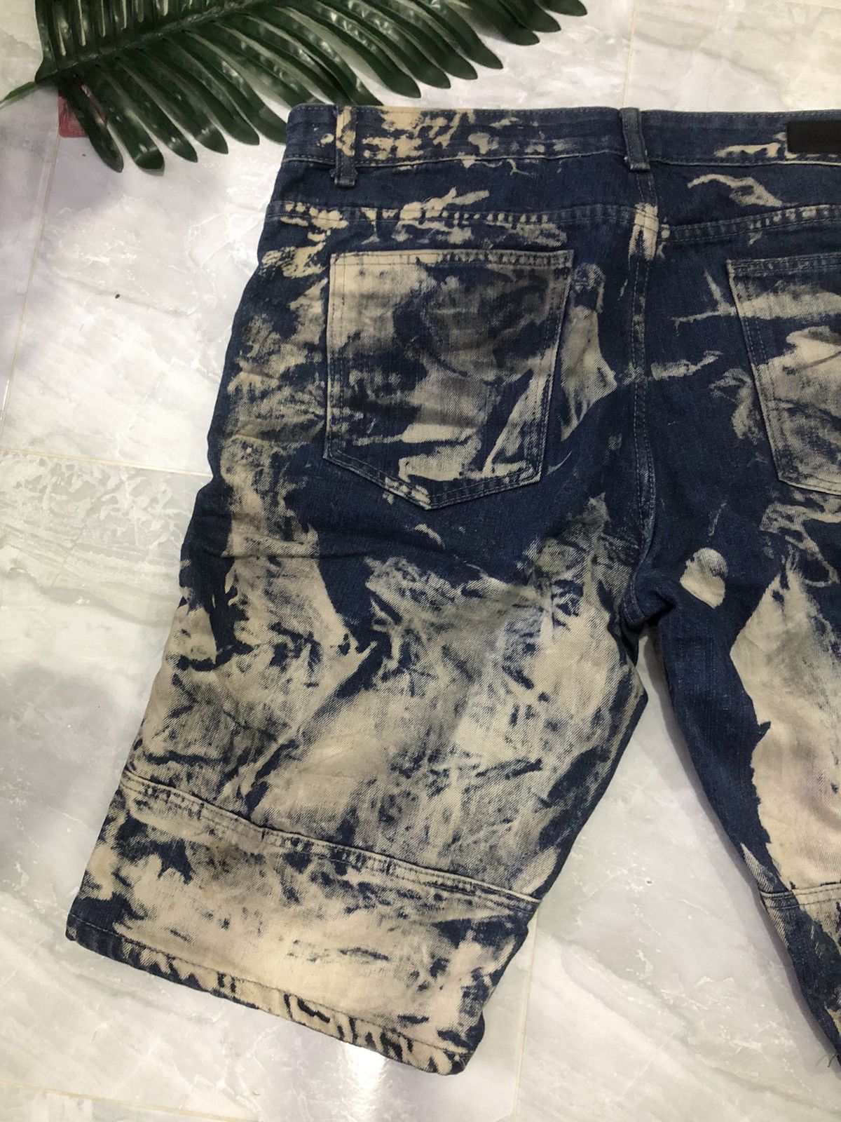 Japanese Brand × Stitch's Jeans Stitches & Rivets Destroyed Denim Jean Shorts Size US 36 / EU 52 - 9 Thumbnail