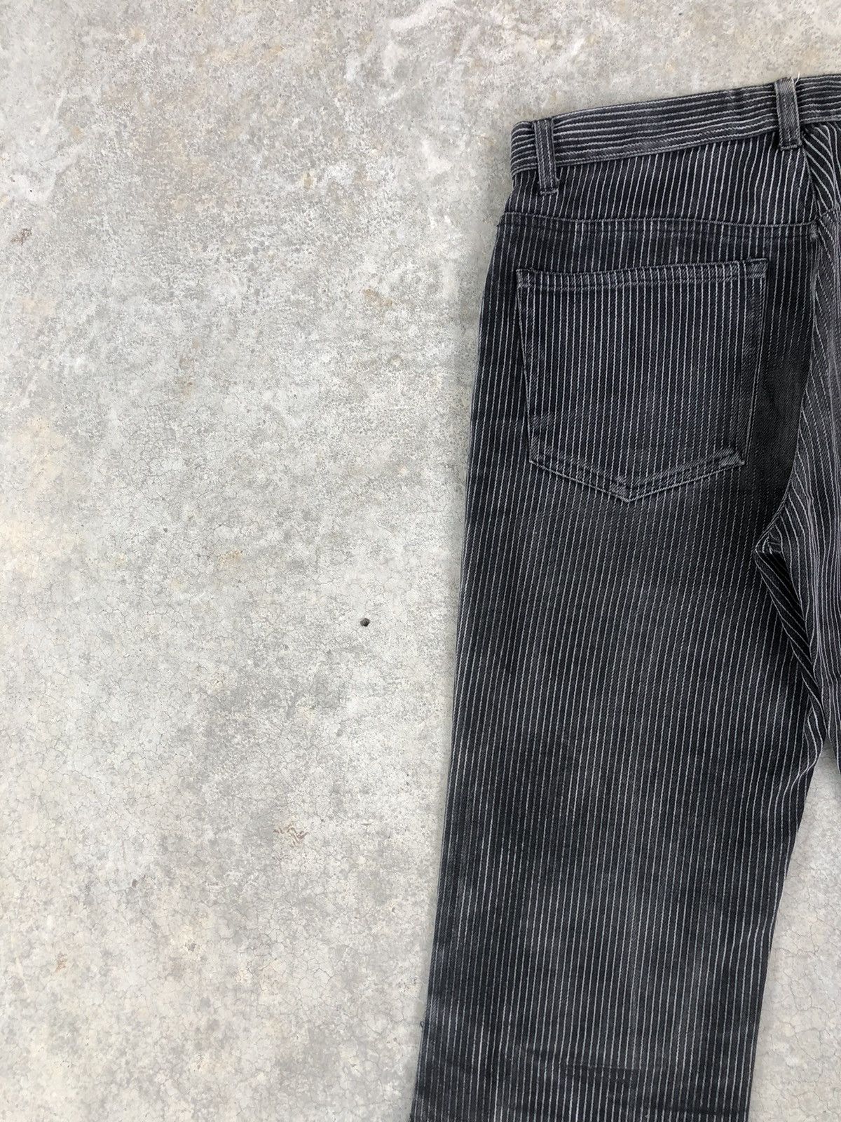 Tornado Mart Japanese Studio Sho Flared Jeans Hickory Stripe Distressed Size US 31 - 9 Thumbnail