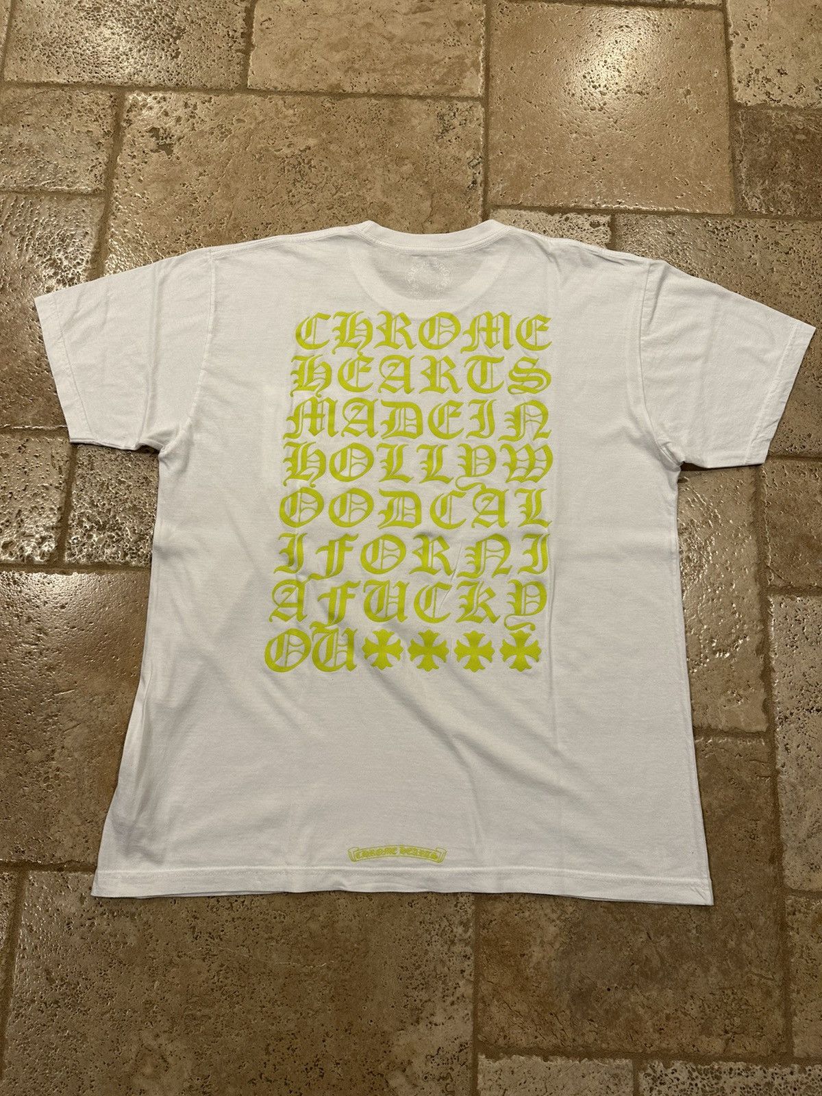 Chrome Hearts Chrome Hearts White / Yellow Script Hollywood T-Shirt Size US XL / EU 56 / 4 - 1 Thumbnail