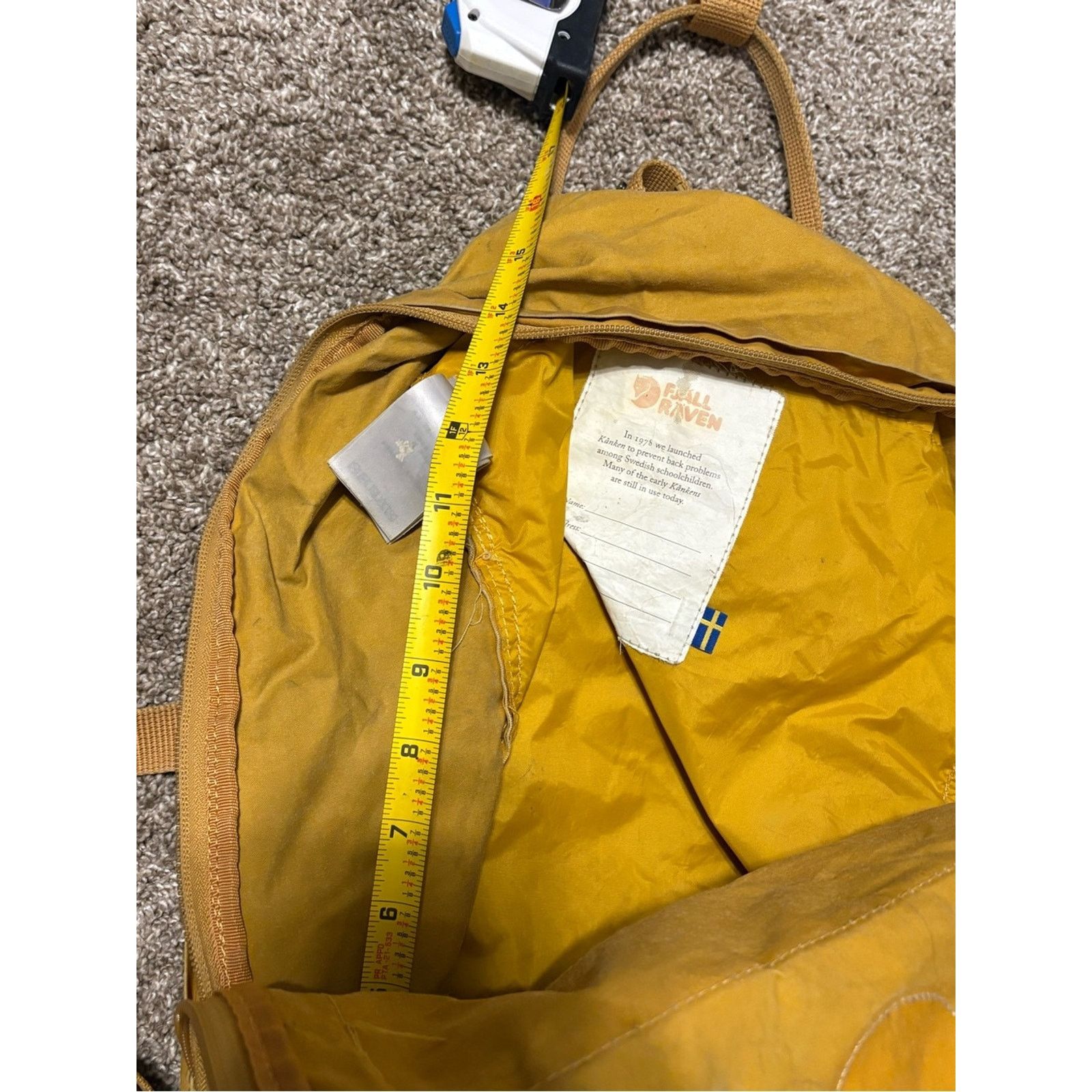 Fjallraven (Fjallraven Kanken) Yellow Backpack: 16” x 13” Size ONE SIZE - 11 Thumbnail