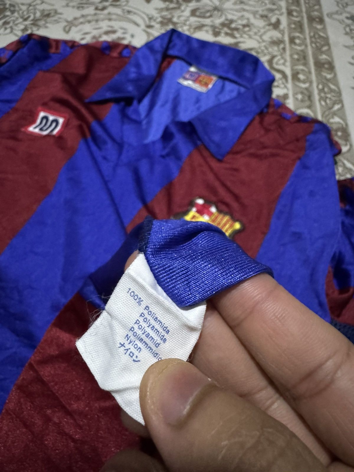 Vintage Vtg 80’s Maradonna Era Home Barcelona L/S Stripe Jersey Size US M / EU 48-50 / 2 - 6 Thumbnail