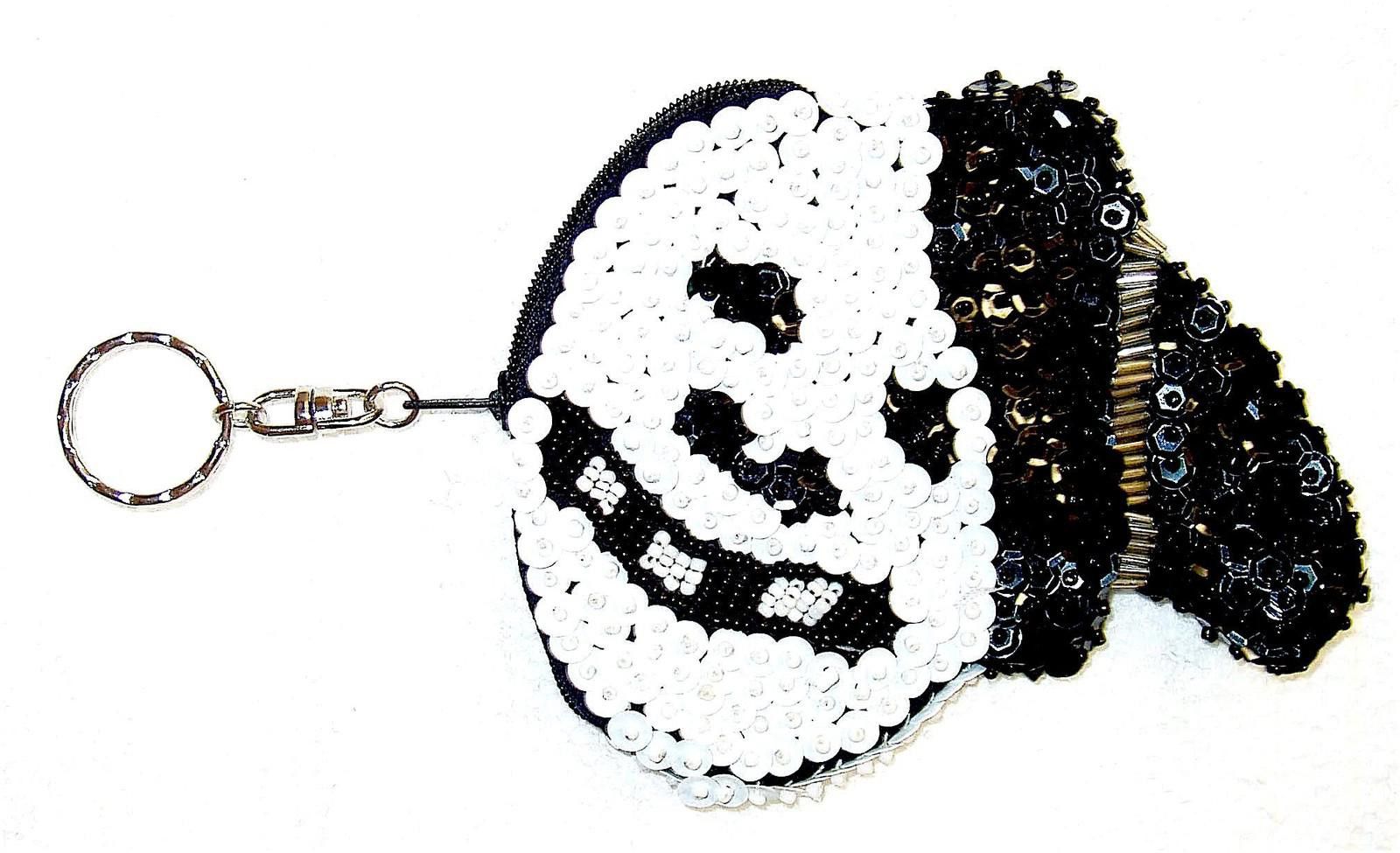 Designer Sequin Beaded Coin Purse Keychain Halloween Size ONE SIZE - 1 Preview