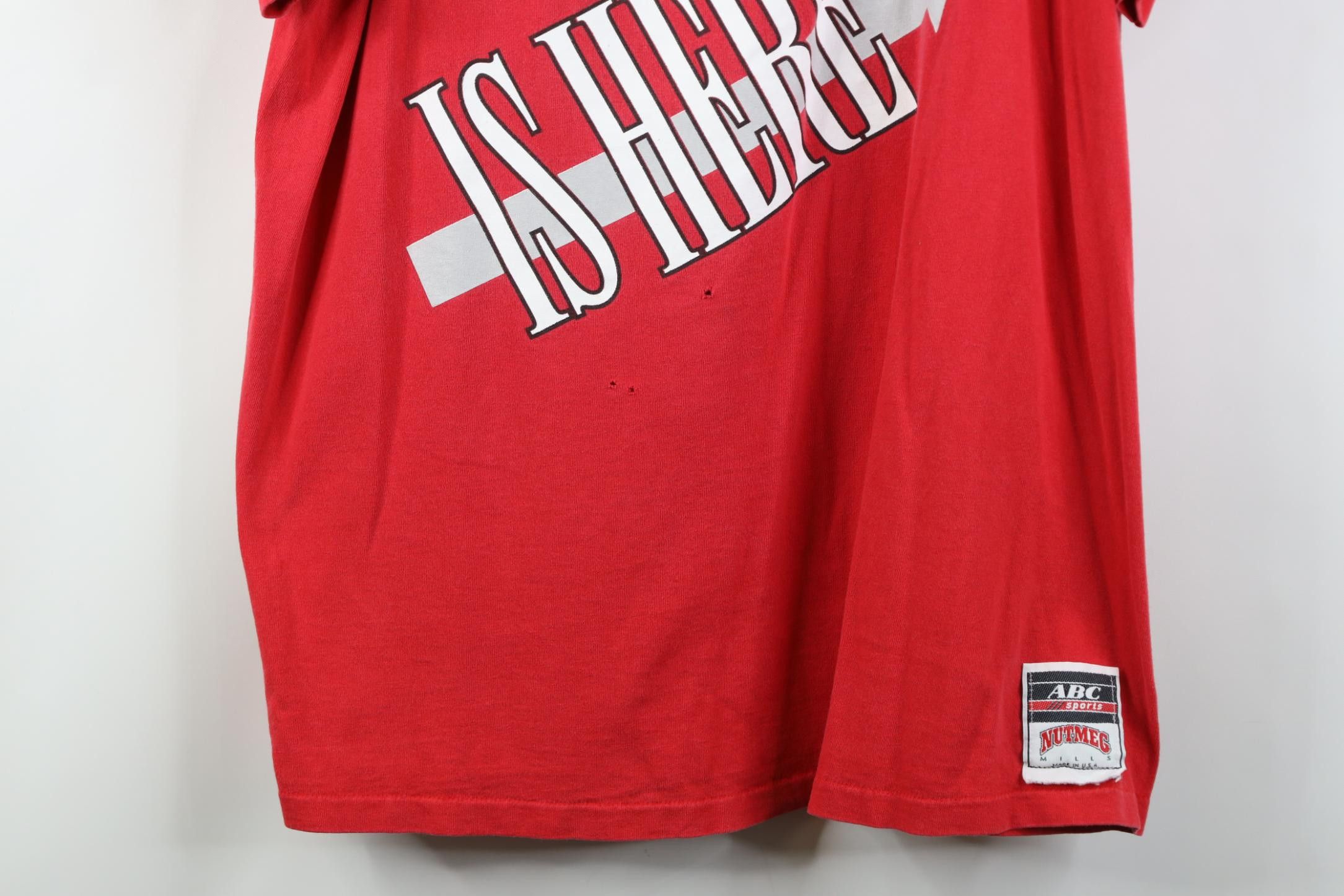 Vintage Vintage 90s Spell The Ohio State University T-Shirt Red USA Size US XL / EU 56 / 4 - 3 Thumbnail