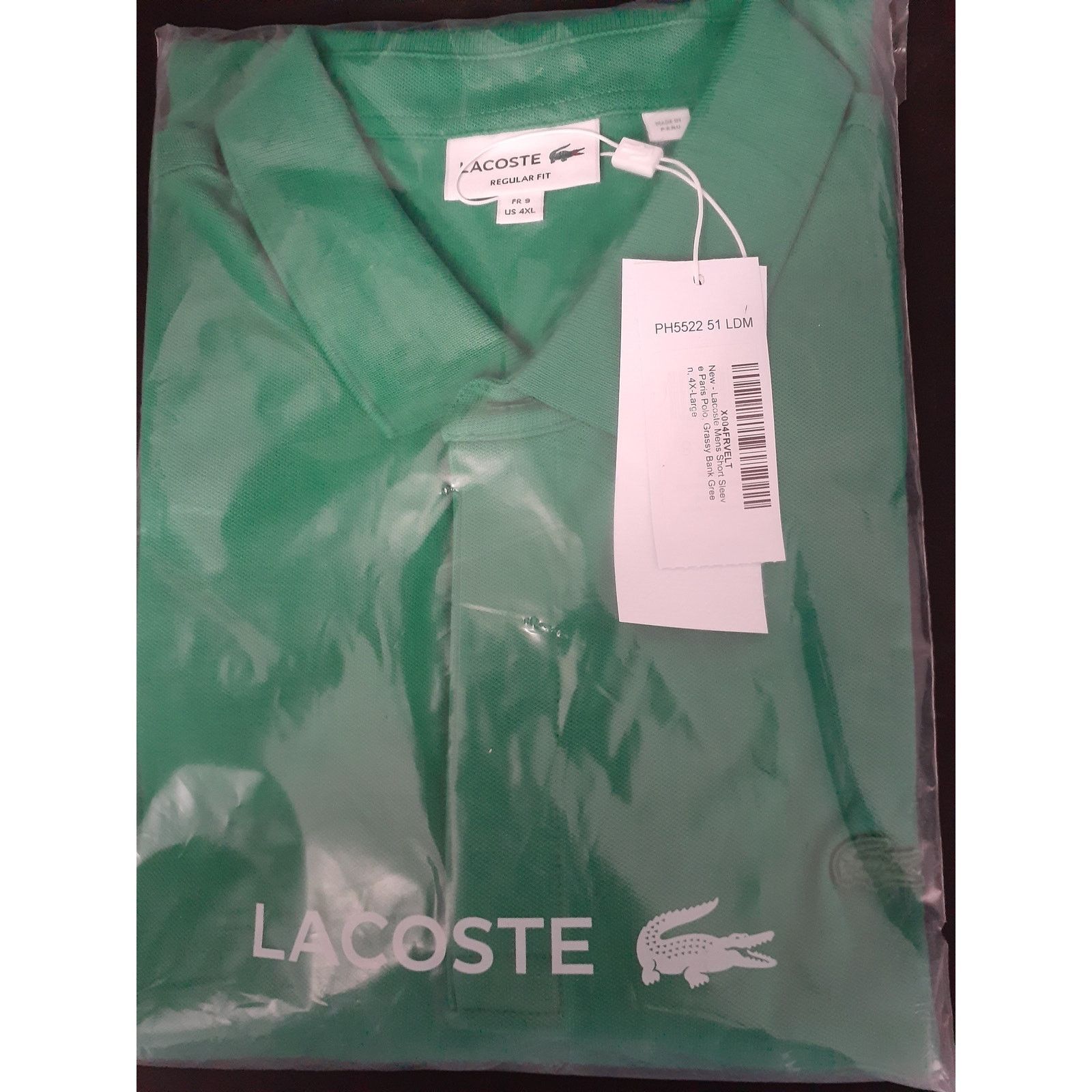 Lacoste Lacoste Mens Short Sleeve Paris Polo Grassy Bank Green XL Size US XL / EU 56 / 4 - 2 Thumbnail