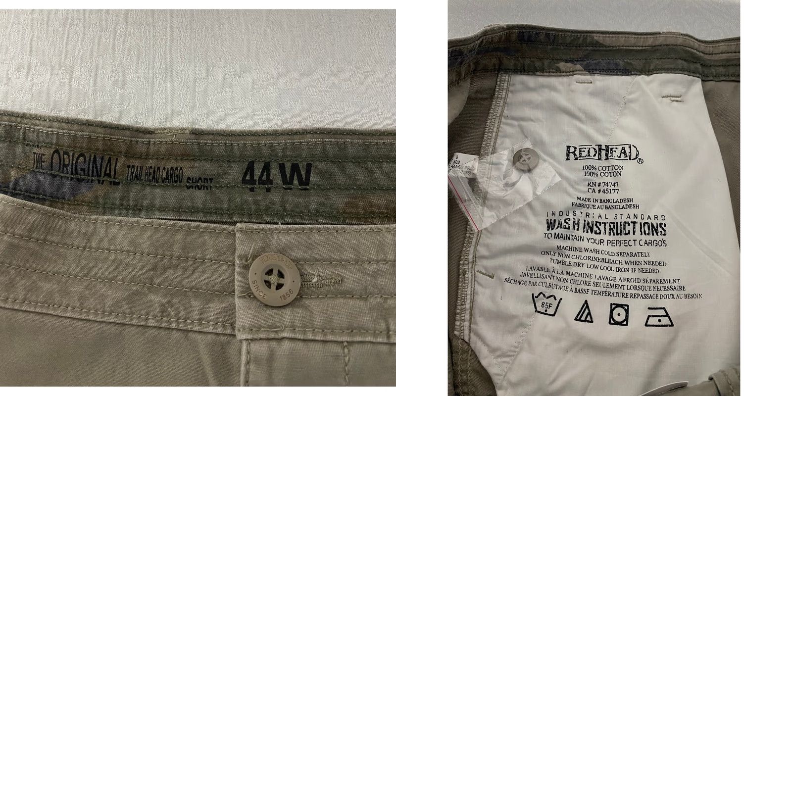 Vintage RedHead Cargo Shorts The Original Trail Head 6-Pocket Khaki Tan 44 Regular Pocket Army Casual Workwear Men Size US 44 / EU 60 - 8 Thumbnail