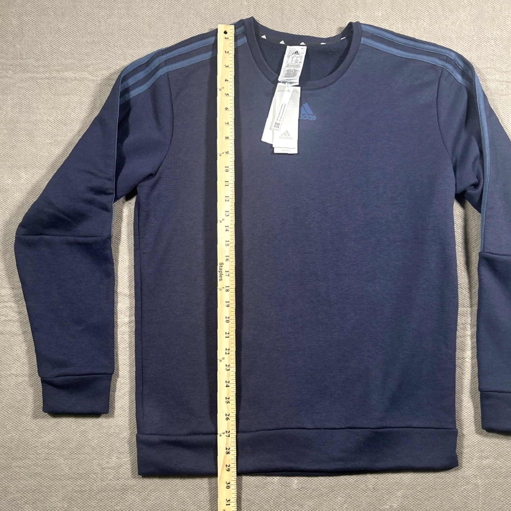 Adidas Adidas Sweatshirt Navy Blue Large Men's Long Sleeve Crew Neck Pullover NWT Regular Fit Size US L / EU 52-54 / 3 - 6 Thumbnail