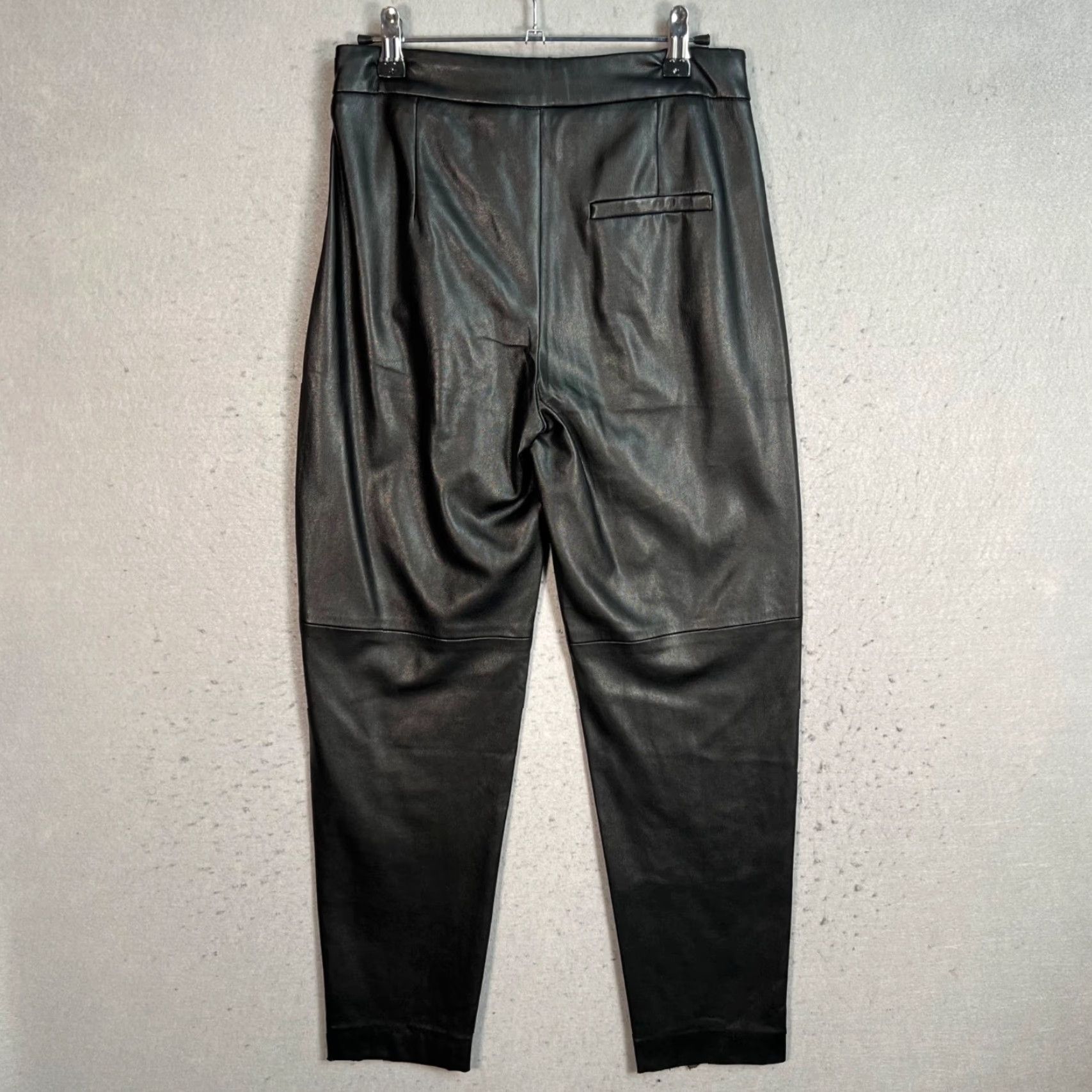 Mango Mango MNG Black Faux Leather High-Waisted Pants Womens Size 2 Size 26" / US 2 / IT 38 - 2 Thumbnail
