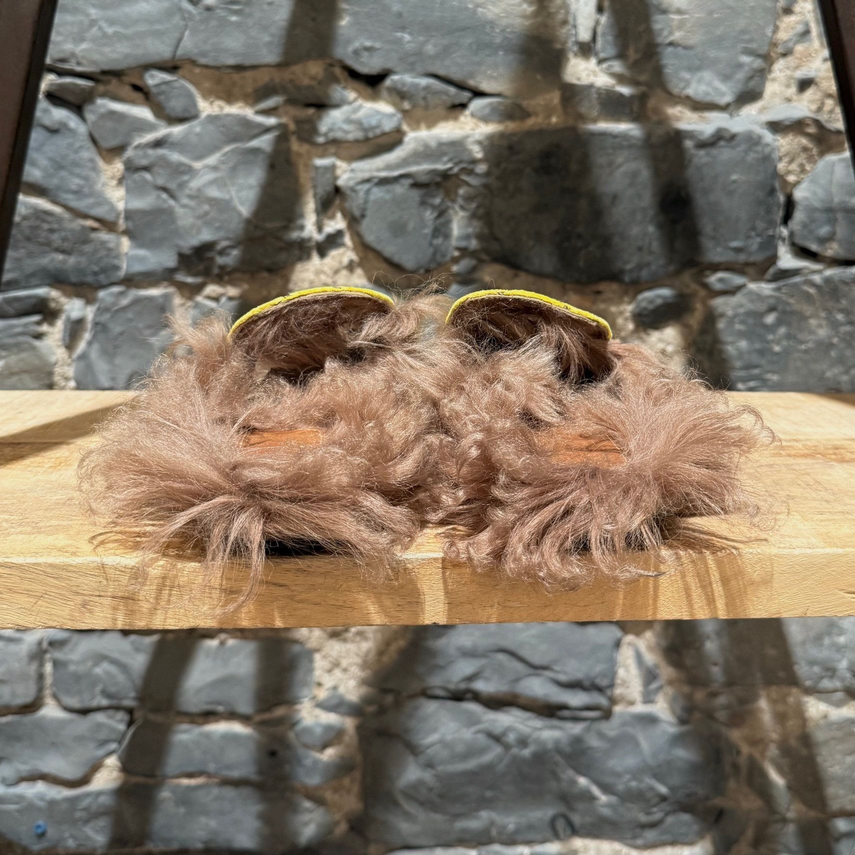 Gucci Gucci Yellow Velvet GG Princetown Fur-lined Slippers Mules Size US 8.5 / IT 38.5 - 4 Thumbnail
