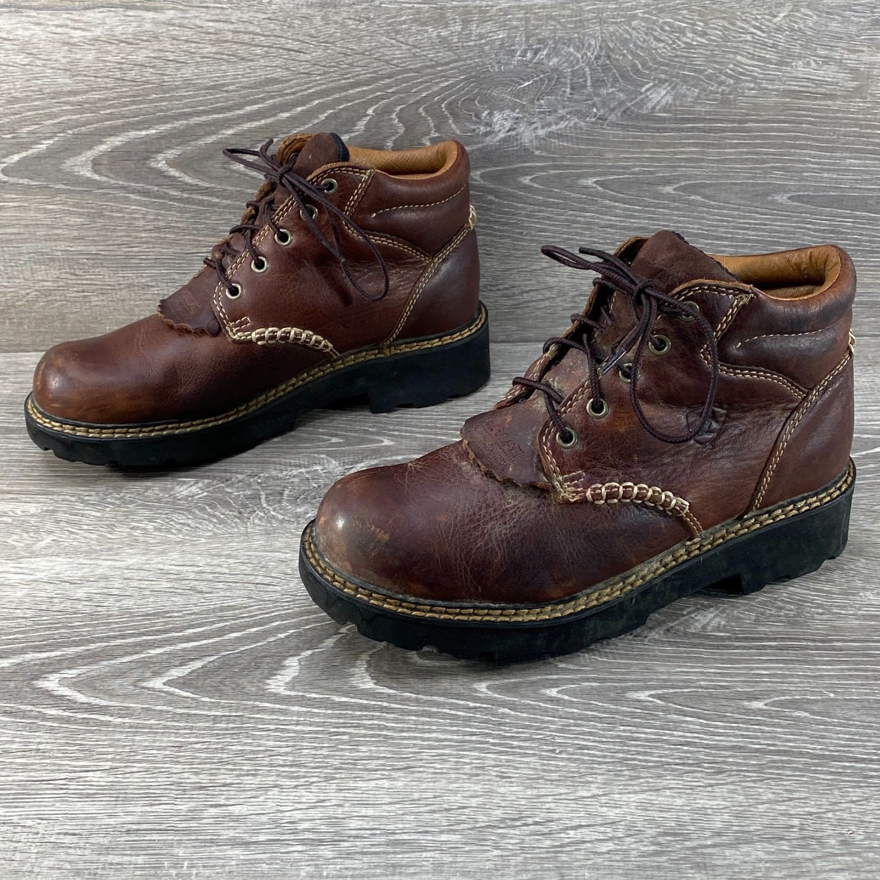 Ariat Ariat Canyon Womens 7.5 Lace Up Kiltie Cowboy Work Boots Brown Leather Ropers Size US 5 / IT 35 - 5 Thumbnail