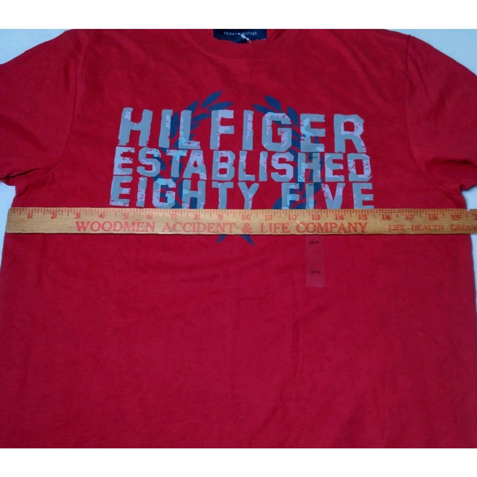 Tommy Hilfiger VINTAGE Tommy Hilfiger Shirt Men XS Red Puffy Graphic T Short Sleeve New 2011 Size US XS / EU 42 / 0 - 5 Thumbnail