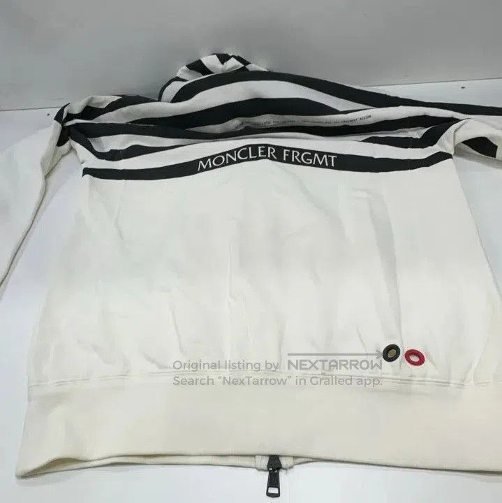Moncler Moncler Black White Stripe Zip Hoodie Sweatshirt. Size US L / EU 52-54 / 3 - 9 Thumbnail