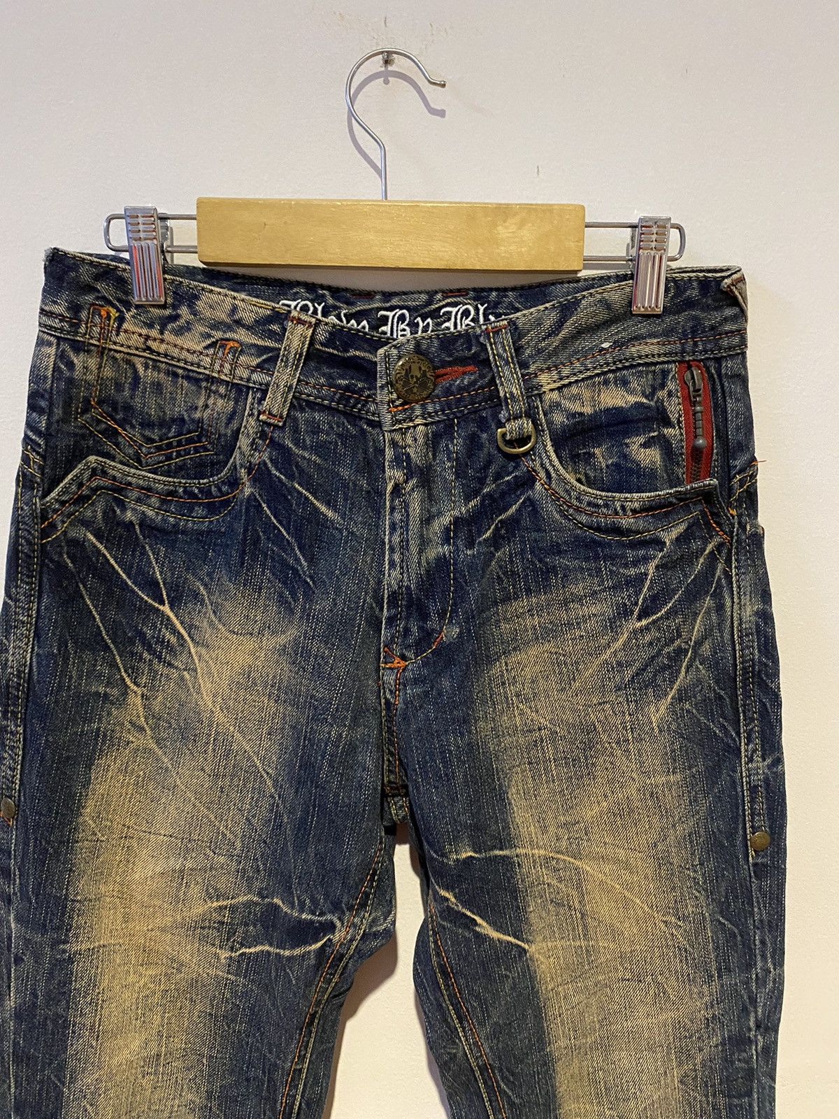 Japanese Brand Blow By Blue Distressed Denim Jeans Size US 30 / EU 46 - 5 Thumbnail