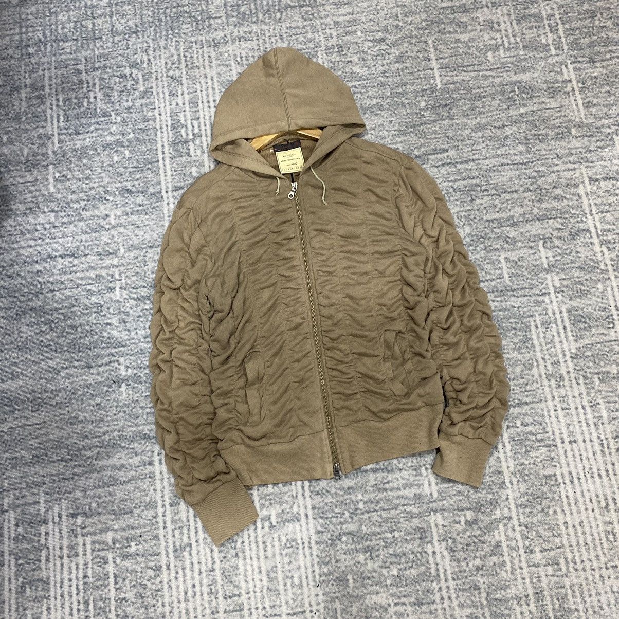 Designer × Japanese Brand × Morgan Homme 🚨FINAL DROP🚨Morgan Homme Pleated Ribbon Unique Zipper Hoodie Size US M / EU 48-50 / 2 - 2 Thumbnail