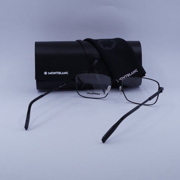 Montblanc Montblanc MB0029O 004 Eyeglasses Black 58mm Rectangle Frame Size ONE SIZE - 9 Thumbnail