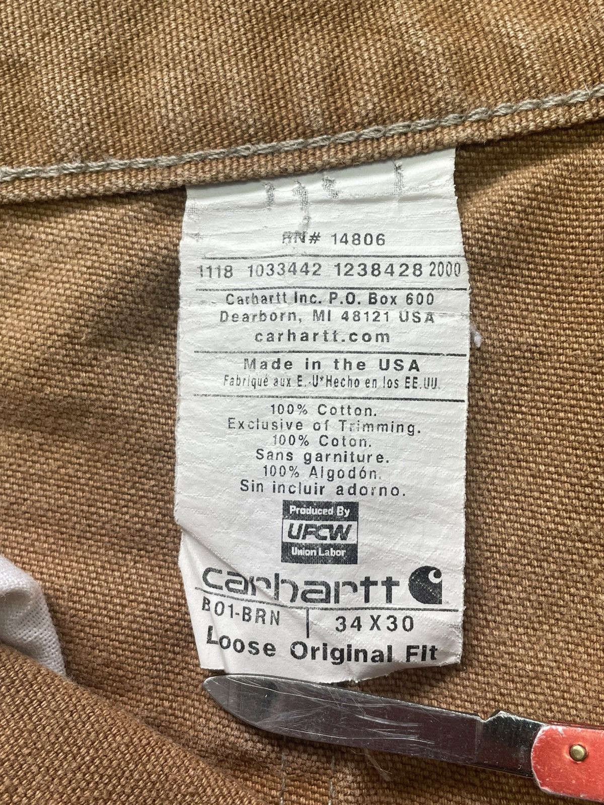 Carhartt Vintage Carhartt Double Knee Faded Tan Dirty Carpenter Pants Size US 34 / EU 50 - 14 Thumbnail