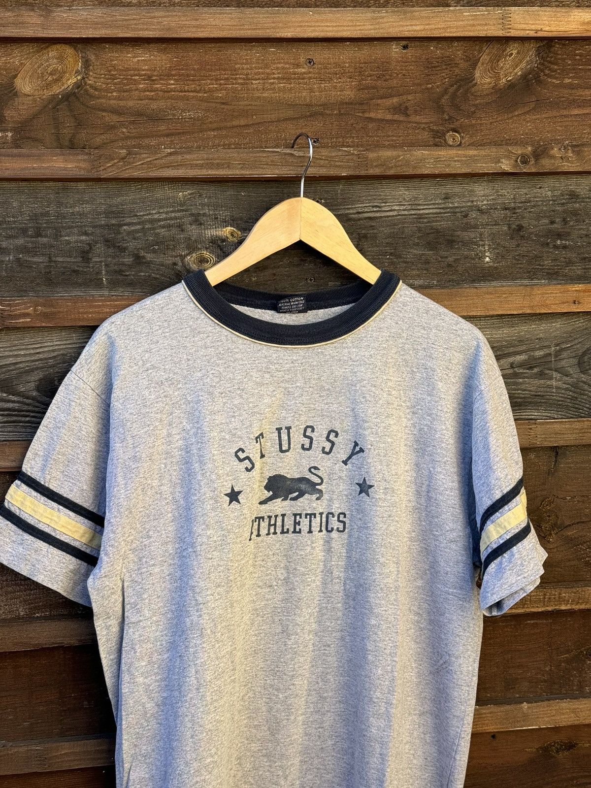 Stussy × Vintage 1980’s Stussy Athletics Lion Grey vintage t-shirt tee USA Size US L / EU 52-54 / 3 - 4 Thumbnail