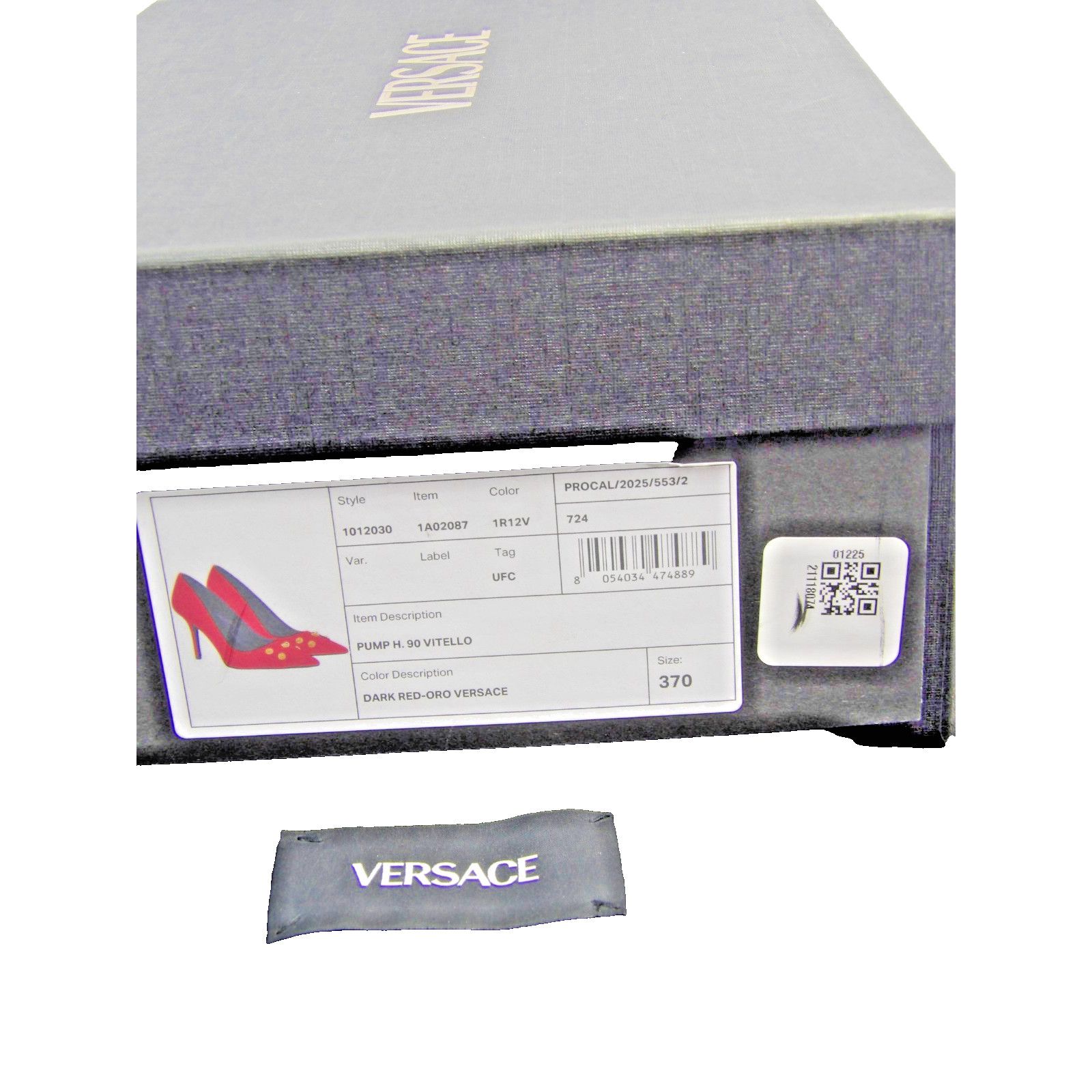 Versace NIB VERSACE RED LEATHER GOLD MEDUSA LOGO STUDS PUMPS 40 Size US 10 / IT 40 - 9 Thumbnail
