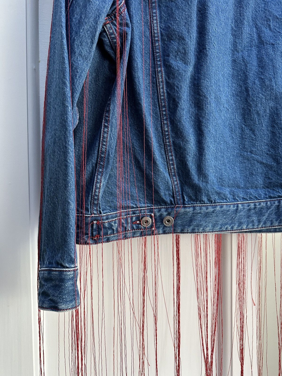 Valentino Denim Fringed Jacket Size US S / EU 44-46 / 1 - 6 Thumbnail