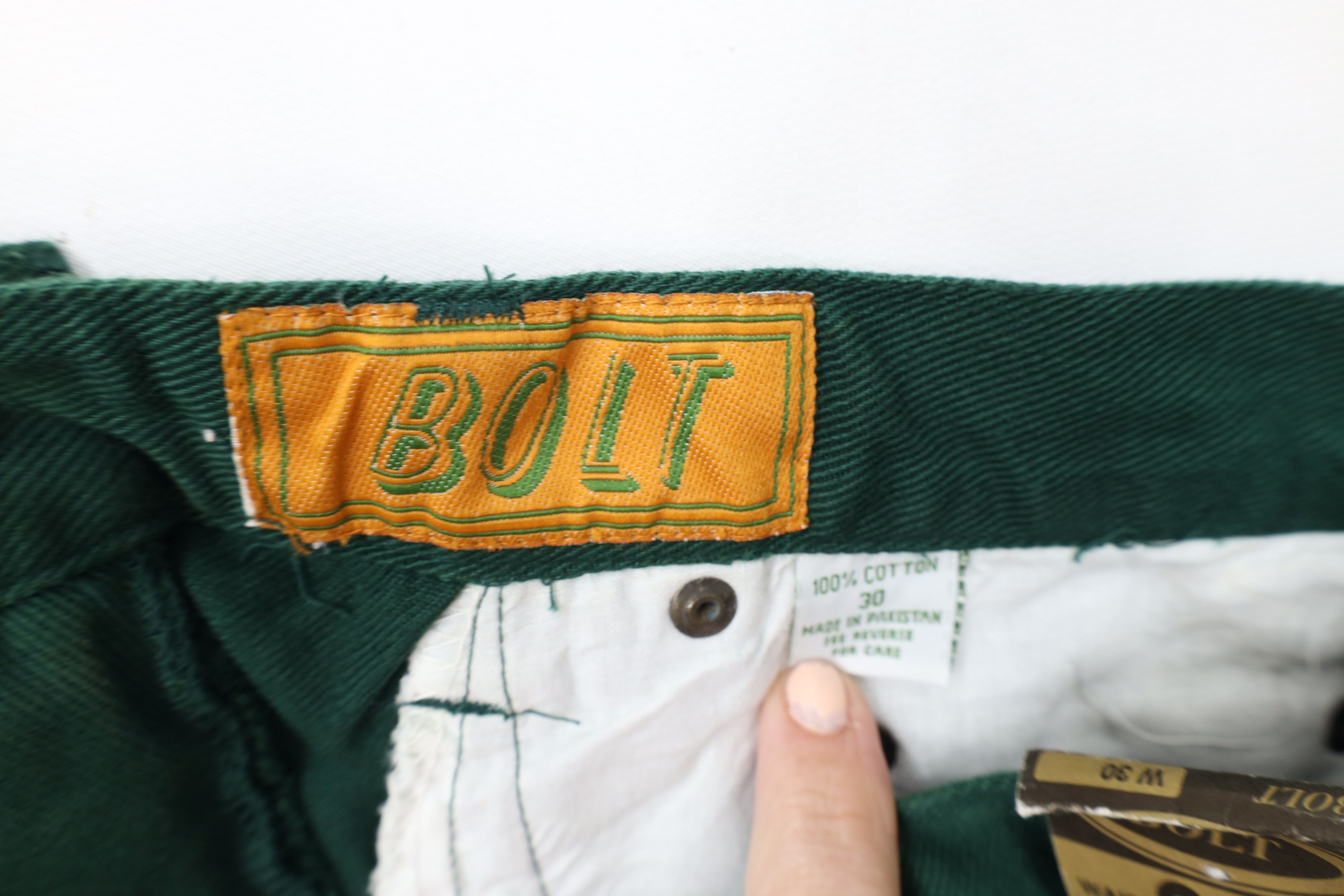 Vintage Deadstock Vintage 90s Streetwear Fit Denim Jean Shorts Green Size US 30 / EU 46 - 7 Thumbnail