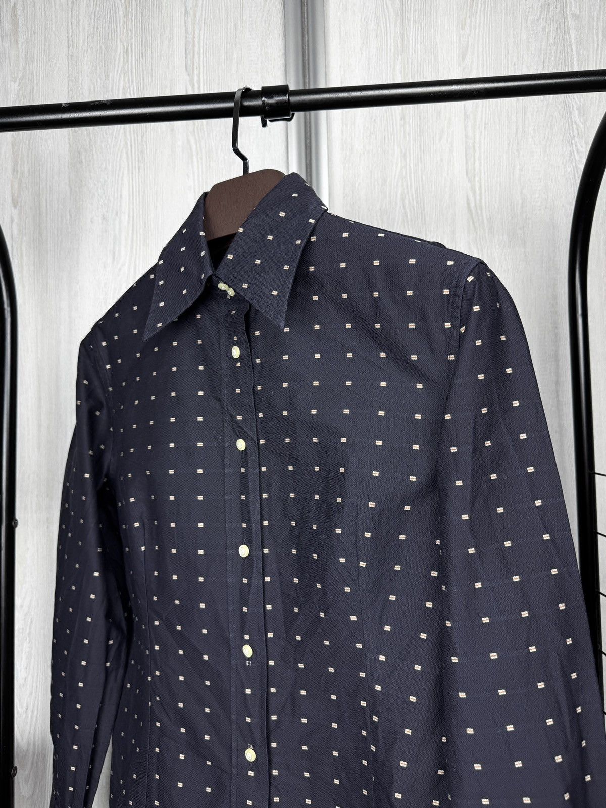 Etro ETRO navy blue patterned button up long sleeve cotton shirt Size XL / US 12-14 / IT 48-50 - 4 Thumbnail