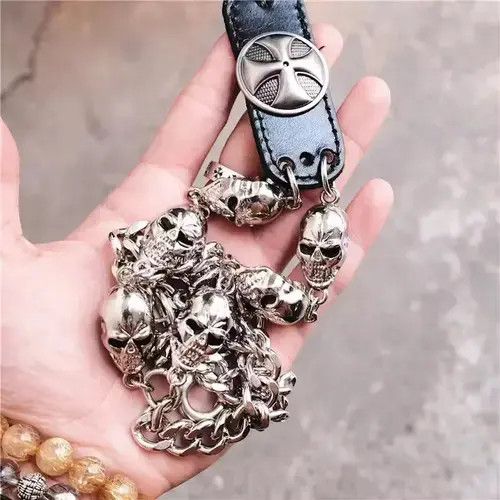 Jean × Jewelry × Other Motorcyle KeyChain Jean Biker Wallet Belts Chain Skull Charm Size ONE SIZE - 4 Thumbnail