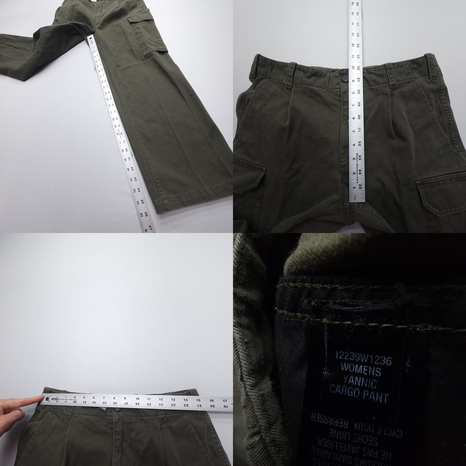 Nili Lotan Nili Lotan Yannic Cargo Pants Womens 6 Green Cotton Twill Cargo Pants Crop Military Army Clothes Slim Straight 30 In Seam Vintage: No Size 28" / US 6 / IT 42 - 8 Thumbnail