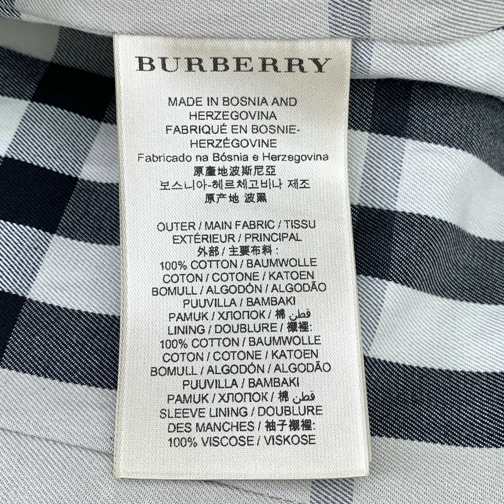 Burberry Burberry Deep Blue Cotton Double-Breasted Trench Coat W/ Lea Size M / US 6-8 / IT 42-44 - 4 Thumbnail