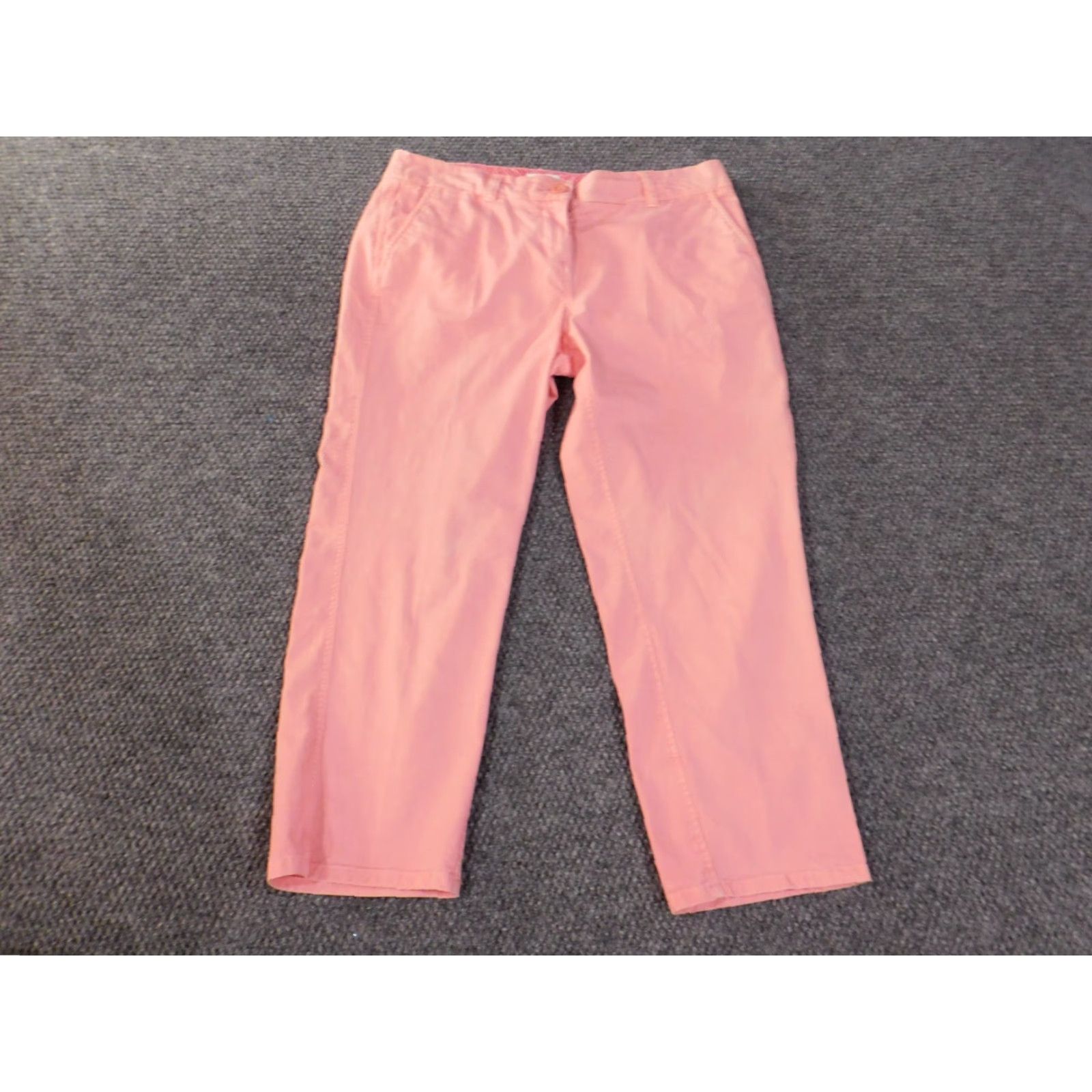 Vintage Crown & Ivy Pants Ladies 6 Pink Straight Chino Casual Regular Inseam 24 in Cotton Spandex Knit Size 28" / US 6 / IT 42 - 2 Thumbnail