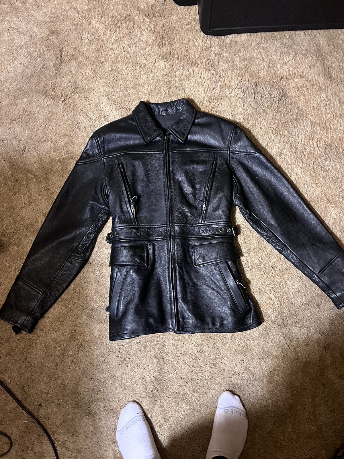 image of Vintage Leather Gallery Jacket in Black, Women's (Size Large)