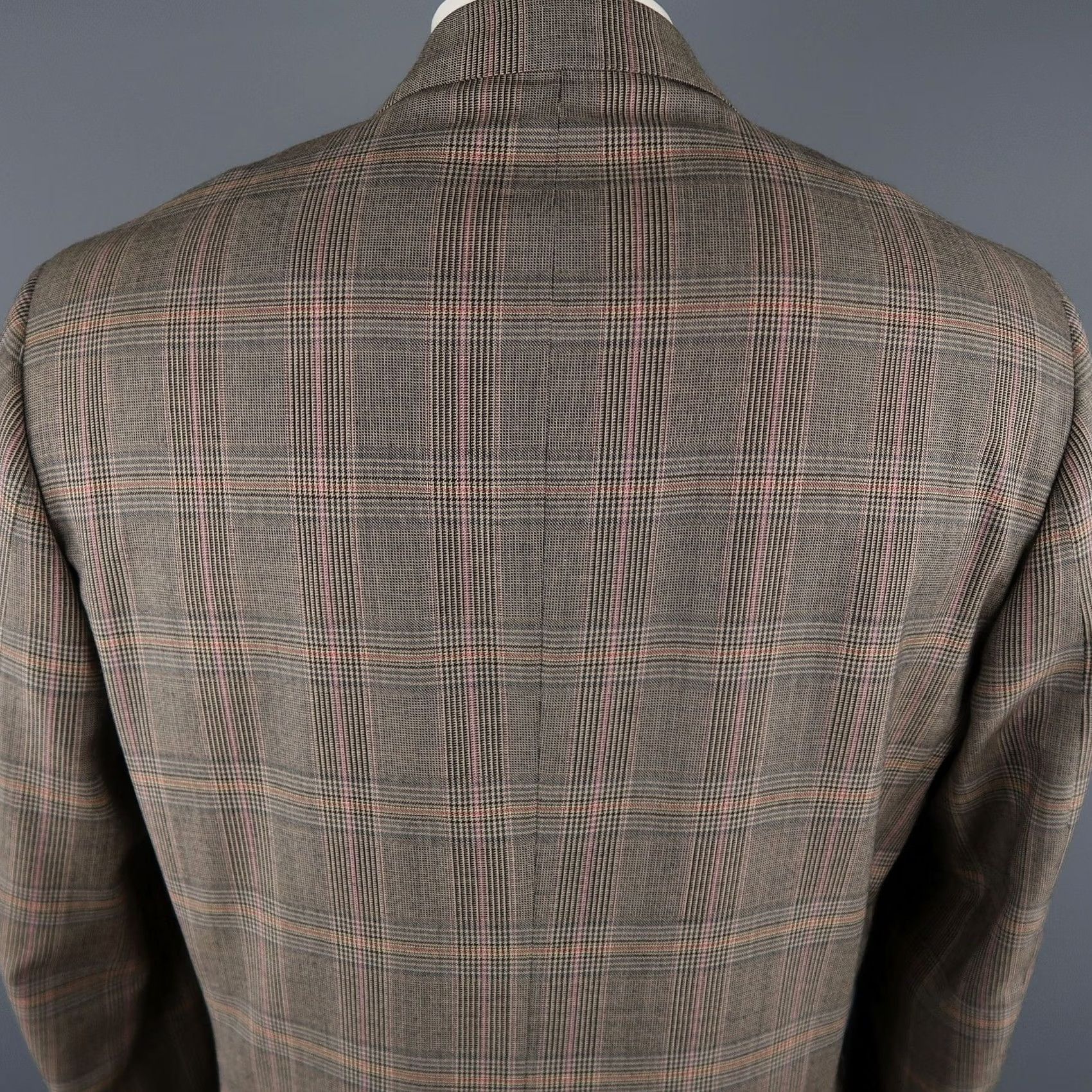 Isaia ISAIA Size 46 Brown Plaid Wool Sport Coat Size US S / EU 44-46 / 1 - 7 Thumbnail