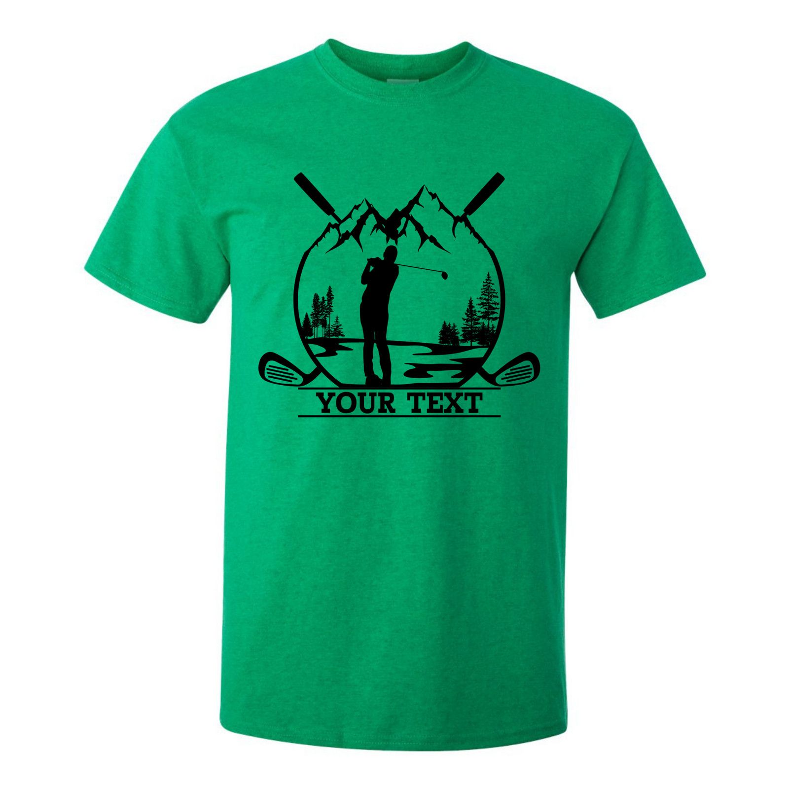 Gildan Personalized Golfer in Nature Scenery Custom Text T-Shirt Size US L / EU 52-54 / 3 - 25 Thumbnail