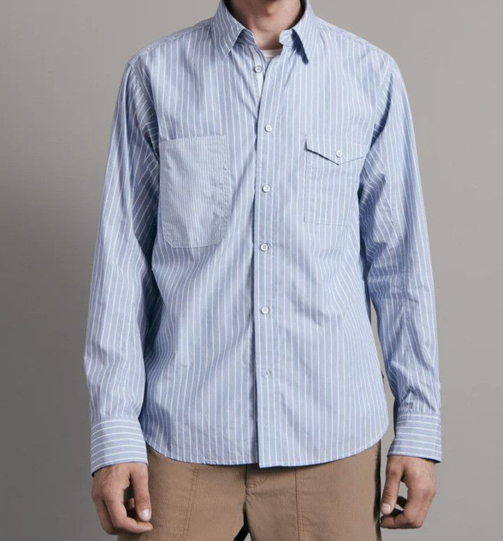 Rag & Bone Rag & Bone Engineered Workwear Shirt Blue Striped ( S ) Size US S / EU 44-46 / 1 - 1 Thumbnail