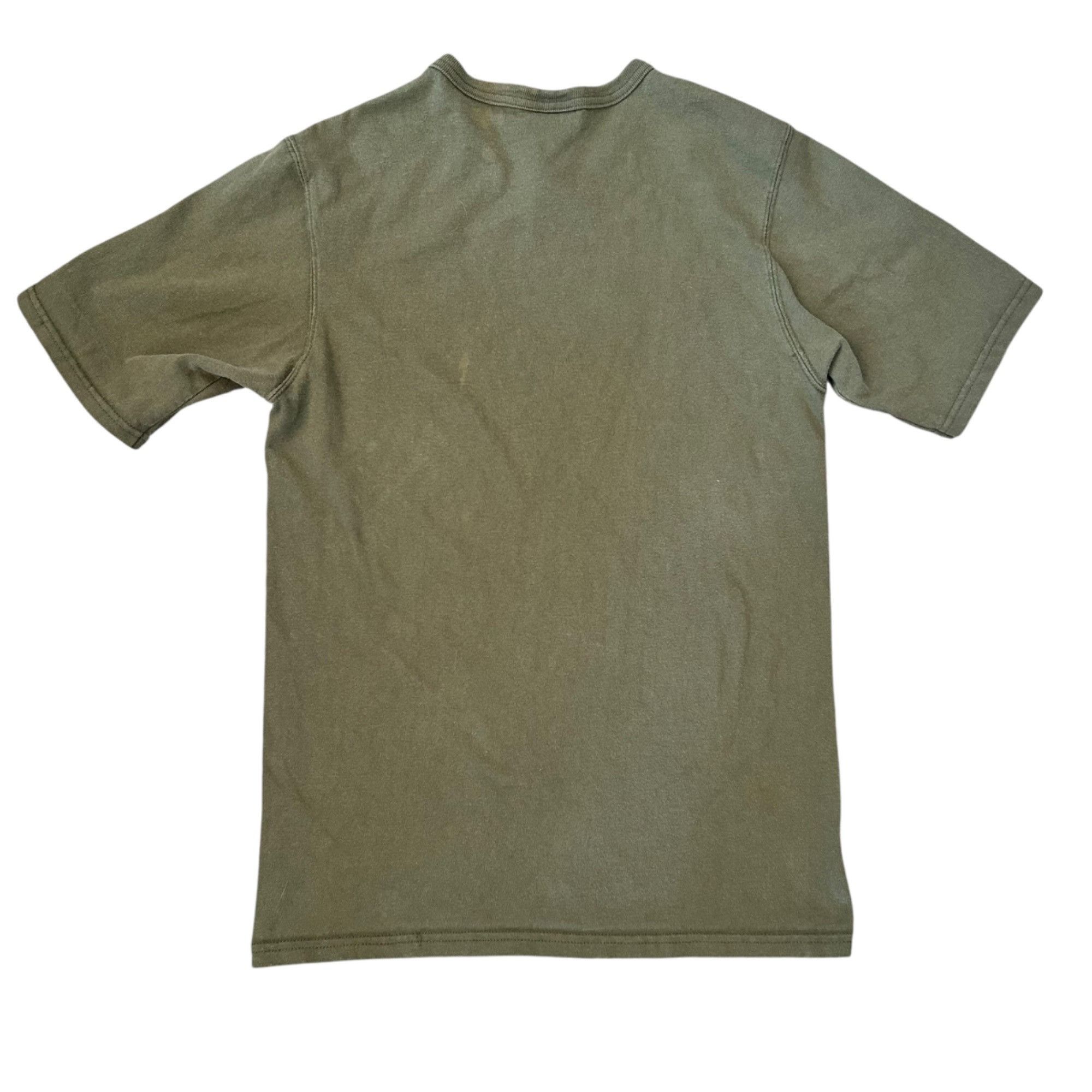 Champion Vintage Champion Olive Green Flocked Velvet Spellout Tee S Size US S / EU 44-46 / 1 - 6 Thumbnail