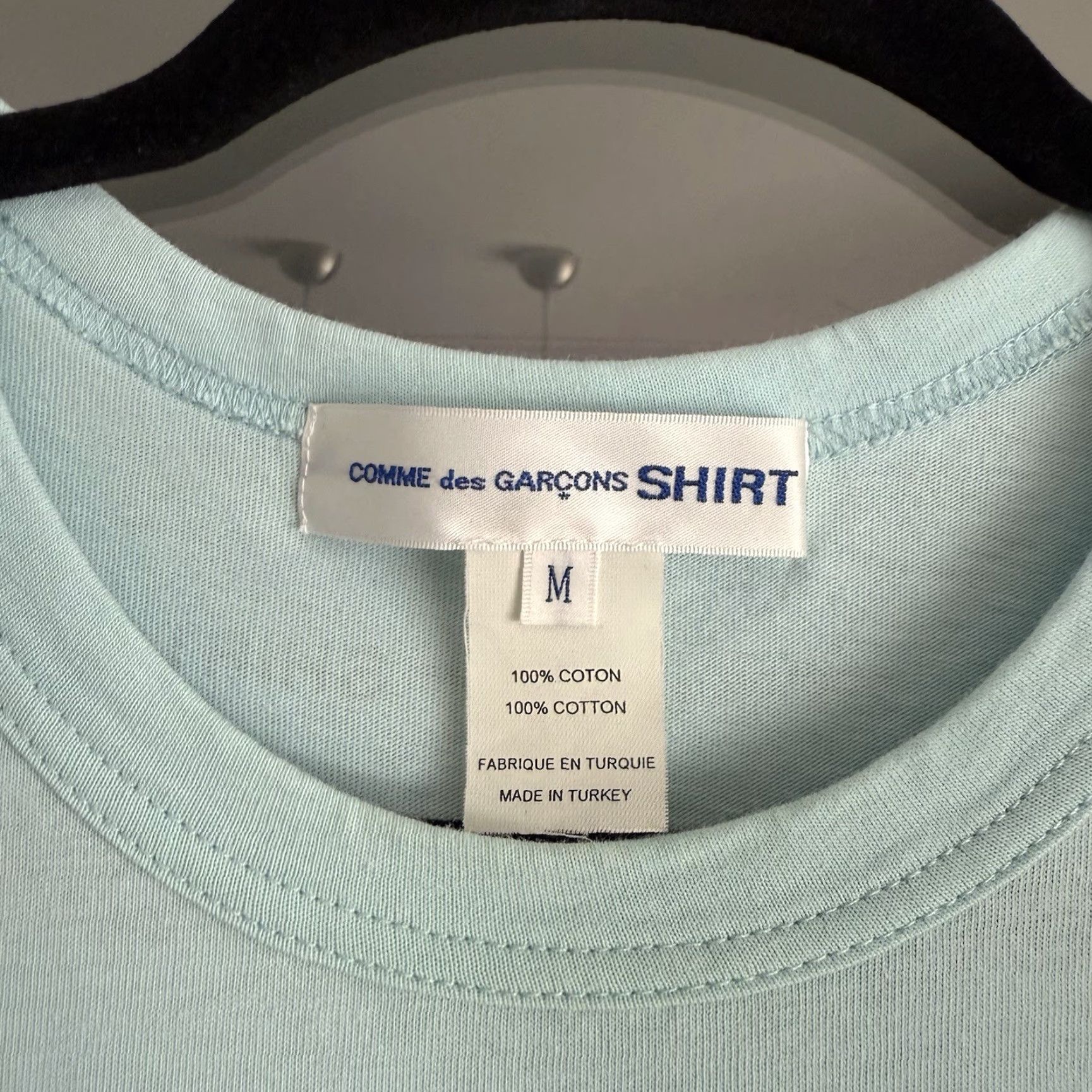 Comme des Garcons Girl Comme Des Garçons SHIRT Top Tee Light Blue Size M Mens Tee Shirt Cotton Short Sleeve Crew Neck Regular Fit Vintage: No Size US M / EU 48-50 / 2 - 2 Thumbnail