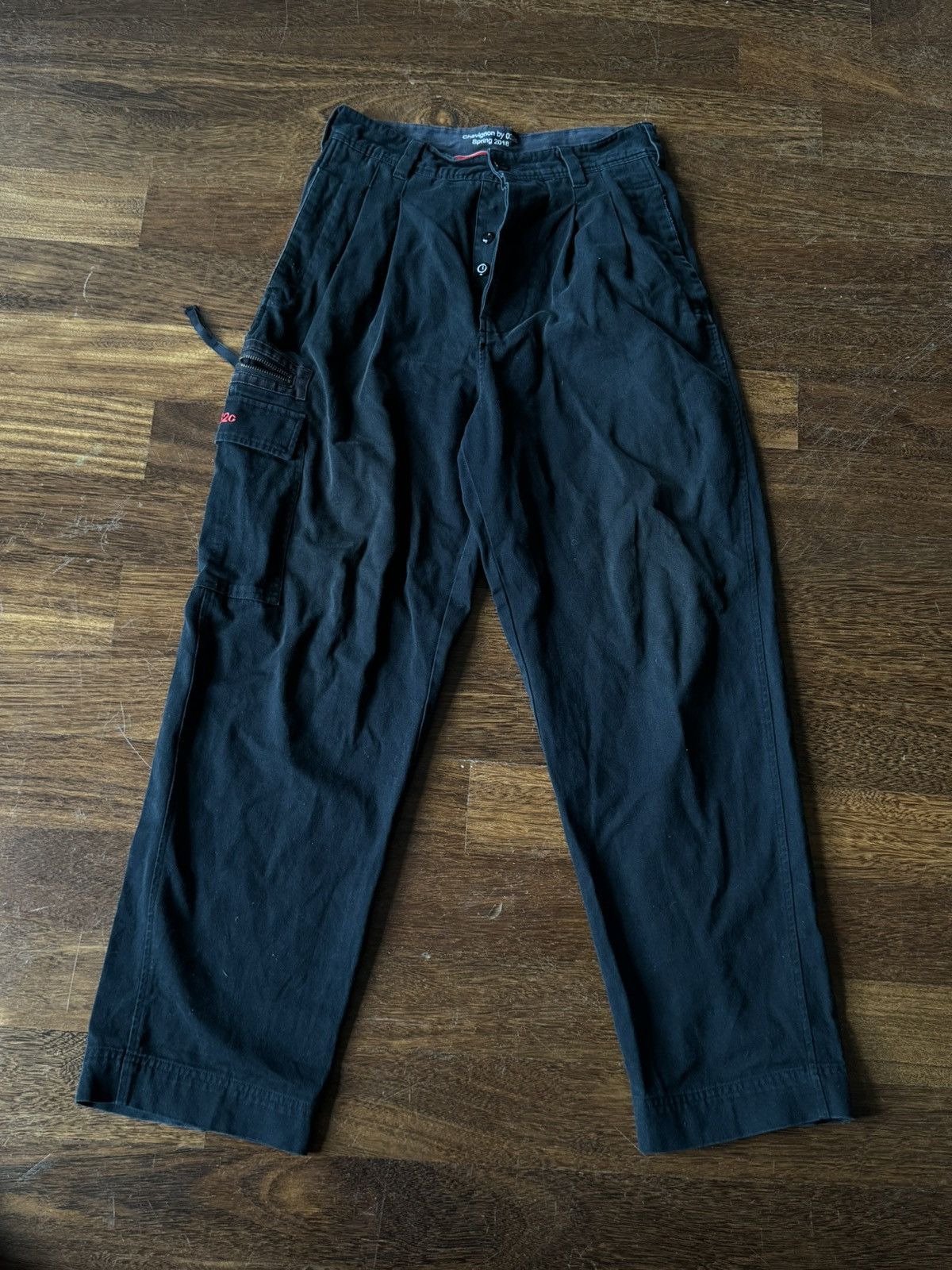 image of 032C X Chevignon Cargo Pants in Black, Men's
