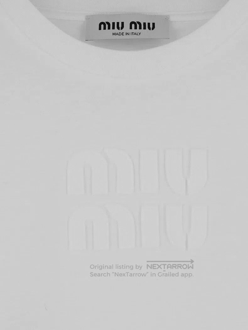 Miu Miu Miu Miu Size XS White short-sleeved T-shirt Size XS / US 0-2 / IT 36-38 - 2 Thumbnail