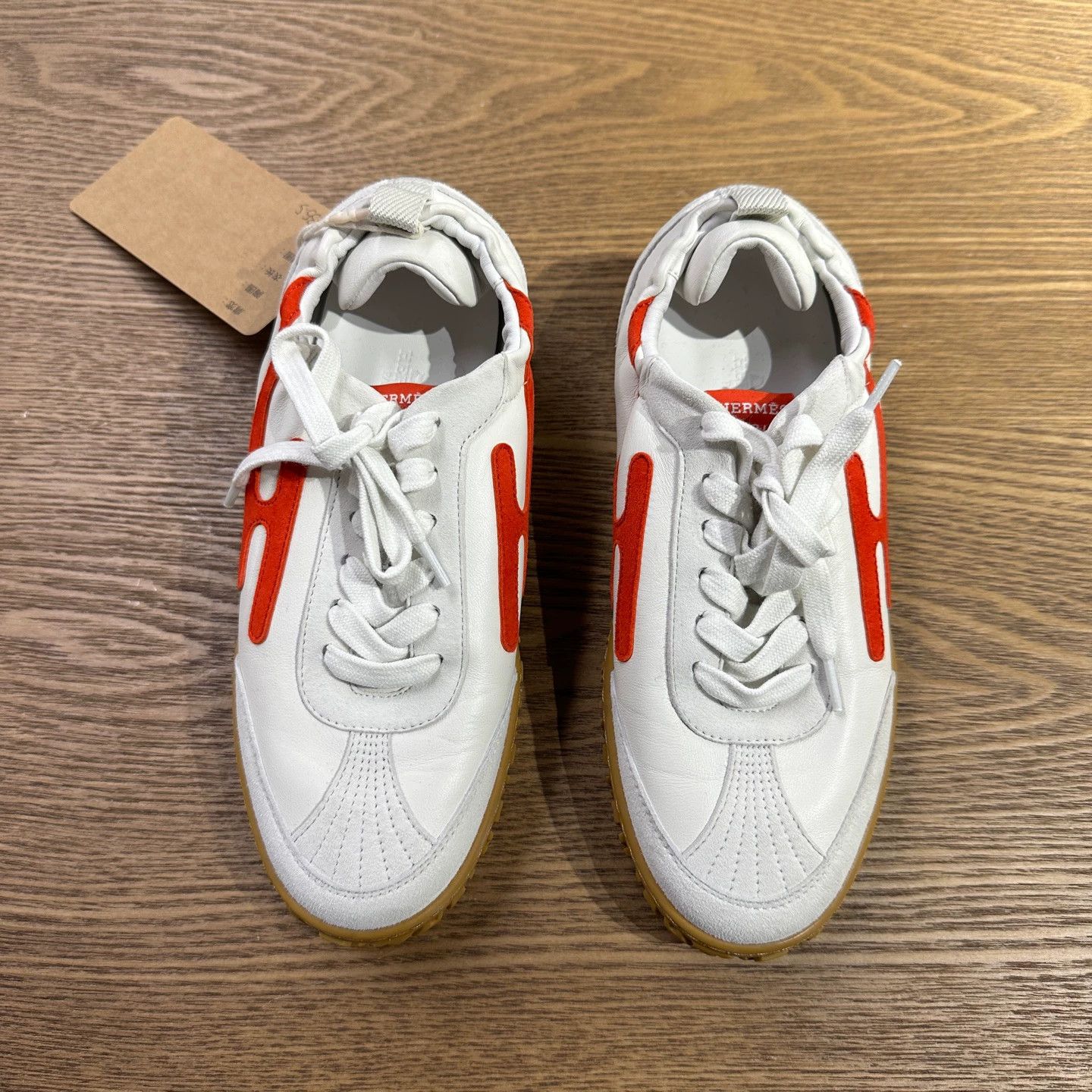 Hermes Hermes mar134 suede goatskin lettered casual sneakers 35.5 Size US 5 / IT 35 - 2 Thumbnail