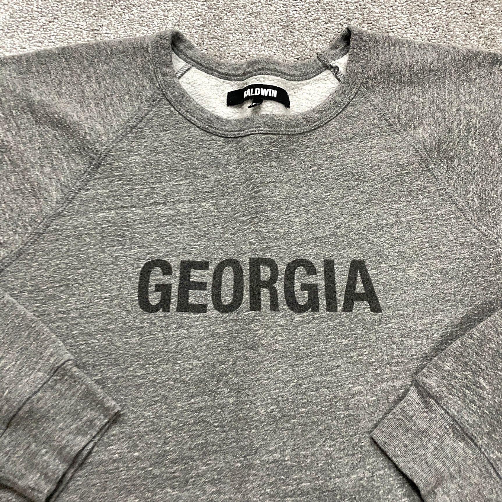 Logo 7 Baldwin Terry Pullover Crew Sweatshirt Womens XXL 2XL Heather BLDWN Georgia Logo Size XXL / US 16-18 / IT 52-54 - 2 Thumbnail