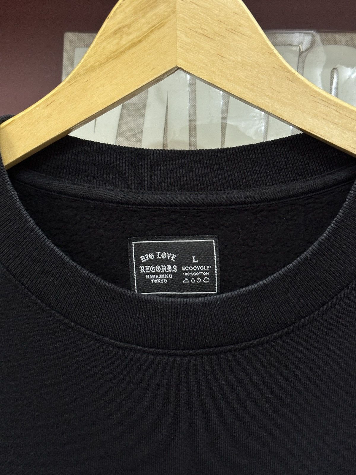 Japanese Brand Big Love Record Logo crewneck "Black" - L Size US L / EU 52-54 / 3 - 3 Thumbnail